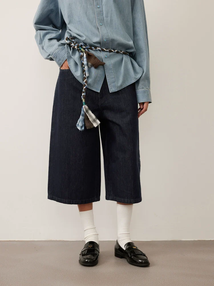 11oz Paper Yarn Three-Quarter Denim Shorts