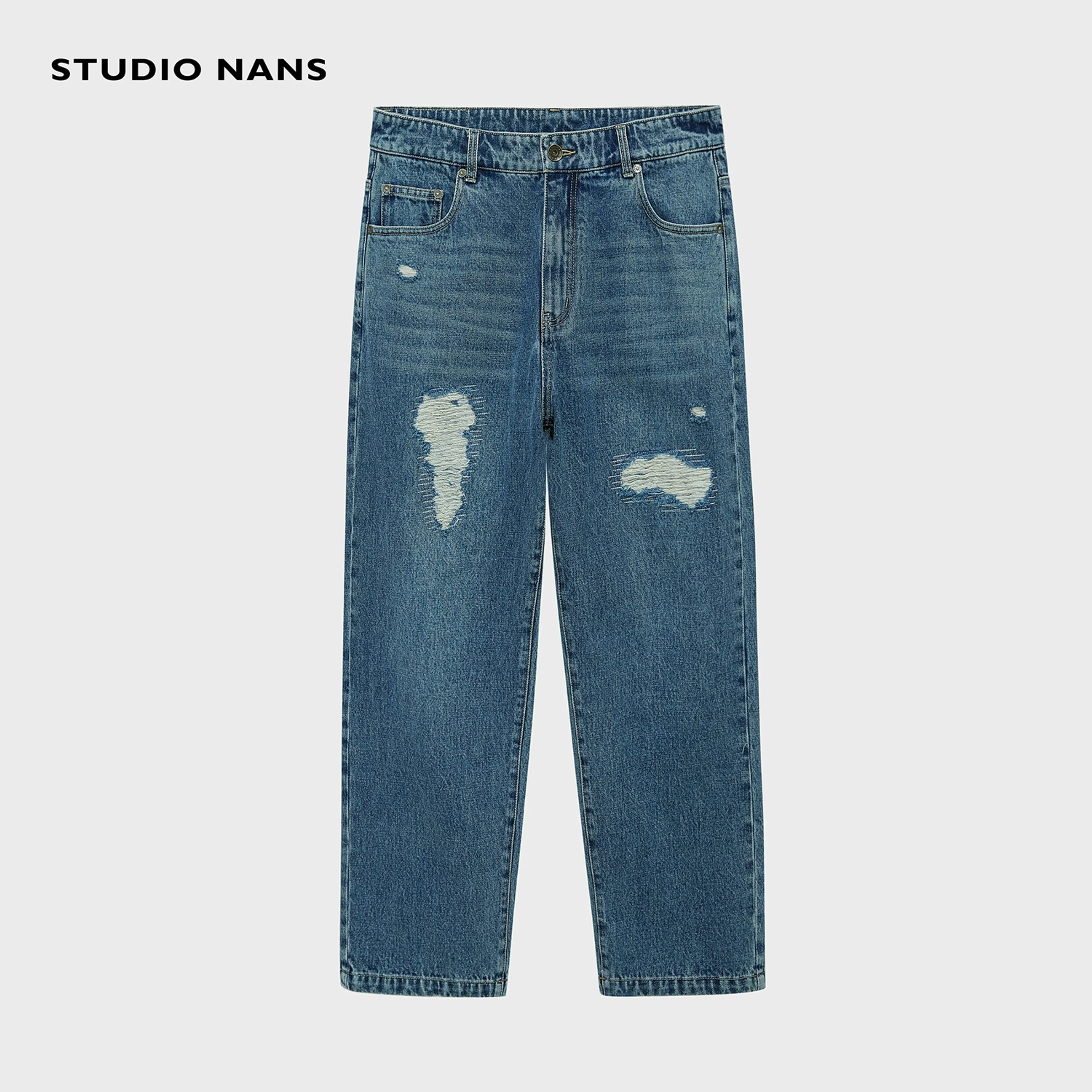 12oz Ring-Spun Distressed Cropped Denim Shorts - Image 7
