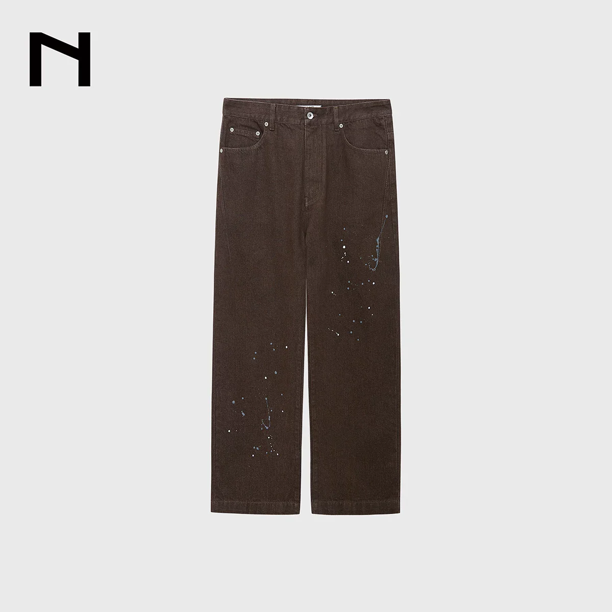 13oz Paint-Splatter Cropped Straight Jeans - Image 7