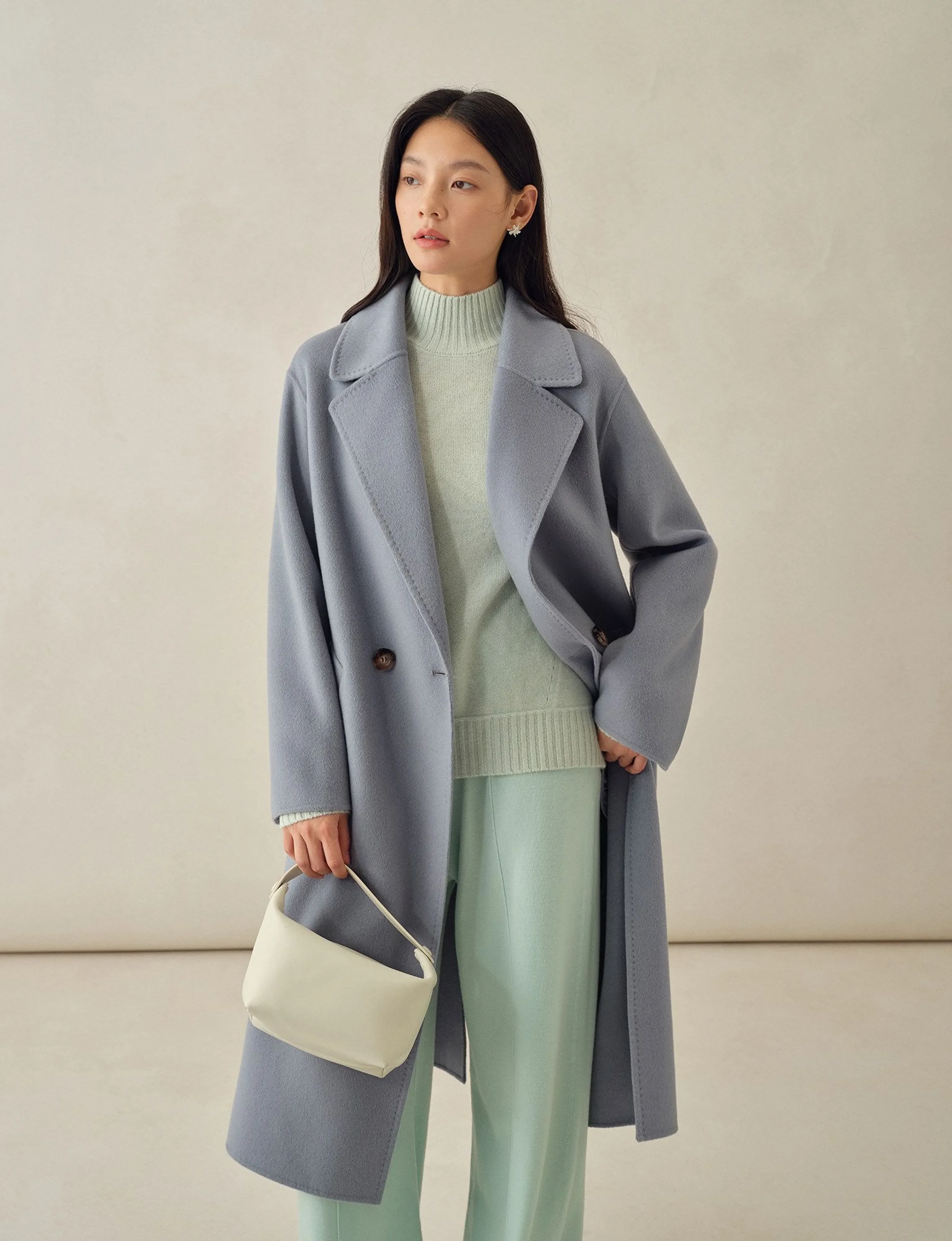 14.5-Micron Pure Cashmere Drop-Shoulder Belted Coat - Image 4