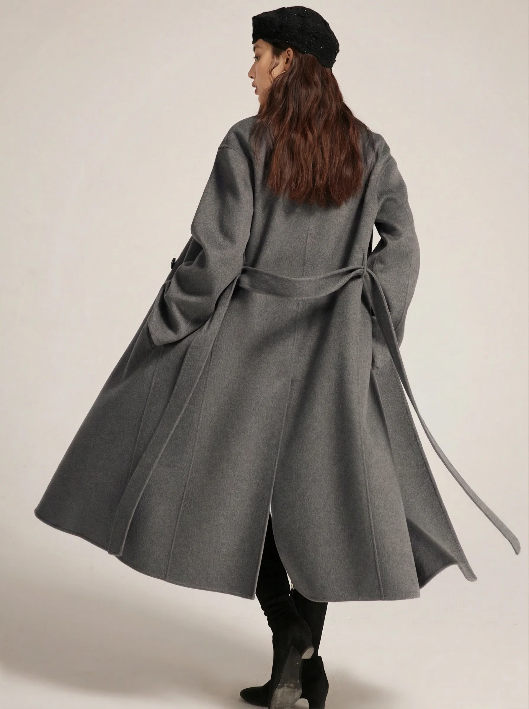 14.5-Micron Pure Cashmere Drop-Shoulder Belted Coat - Image 6