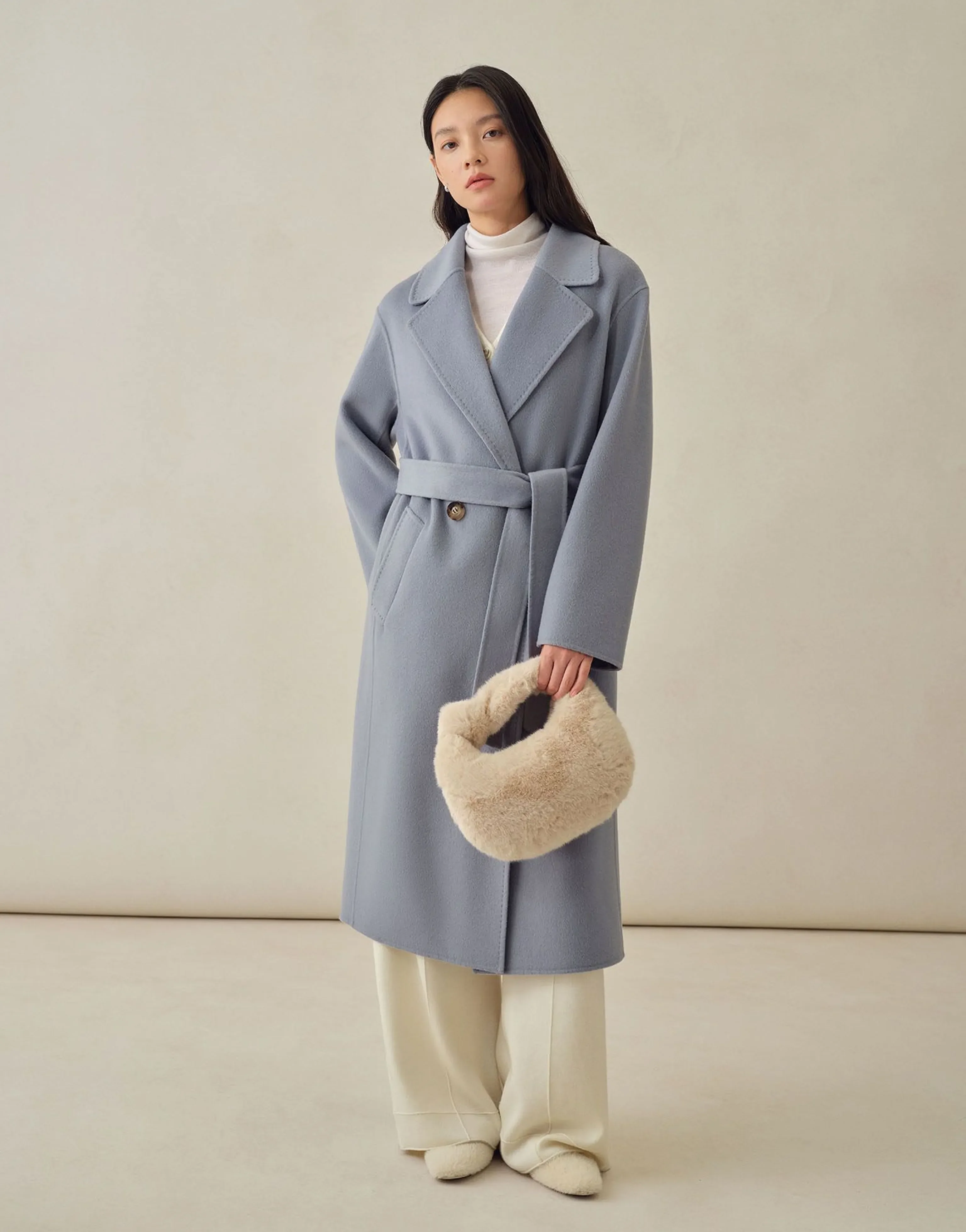 14.5-Micron Pure Cashmere Drop-Shoulder Belted Coat - Image 7