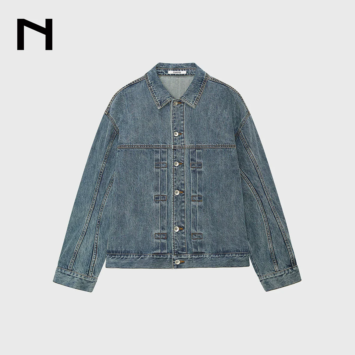 14oz Bamboo Slub Cropped Denim Jacket - Image 6