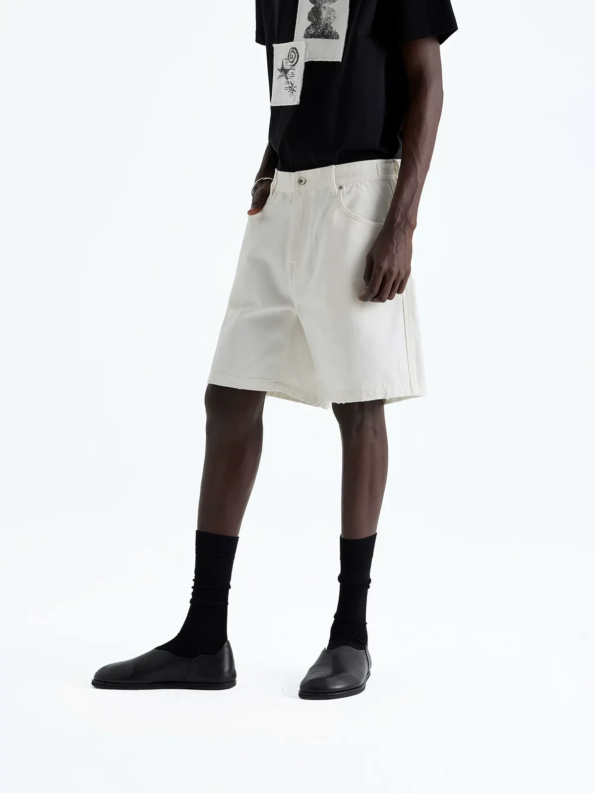 14oz Denim Adjustable-Waist Bermuda Shorts