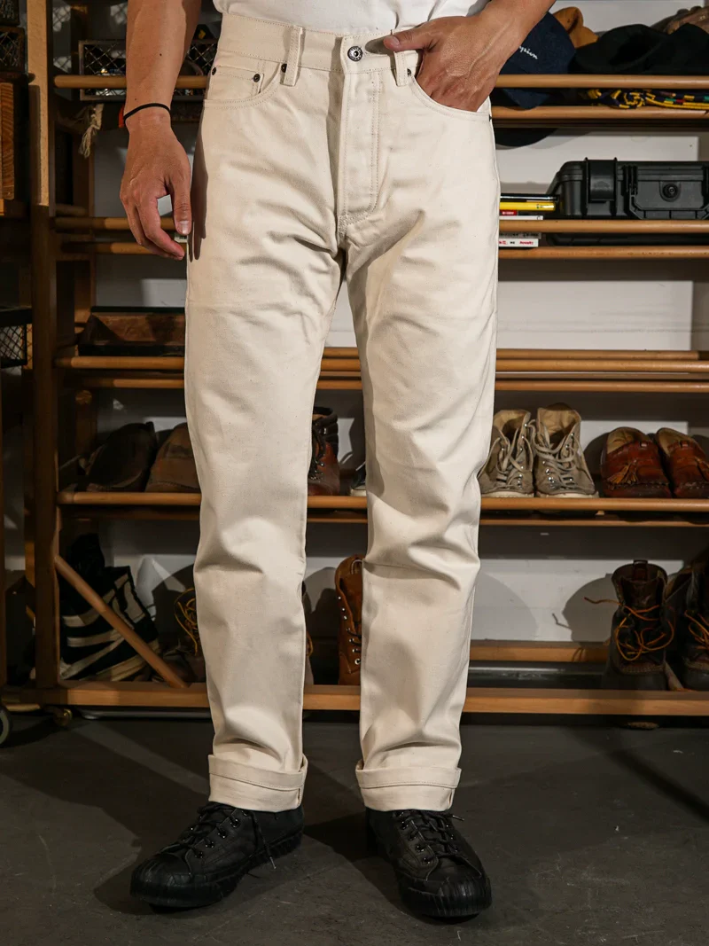 14oz Ecru Selvedge Slim Straight Jeans