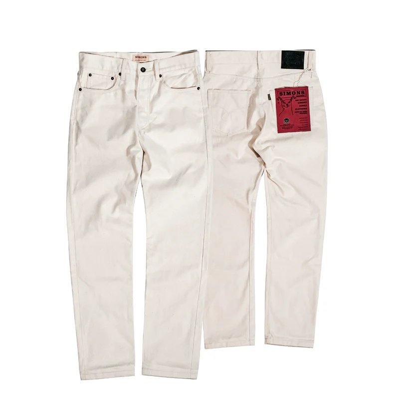 14oz Ecru Selvedge Slim Straight Jeans - Image 12