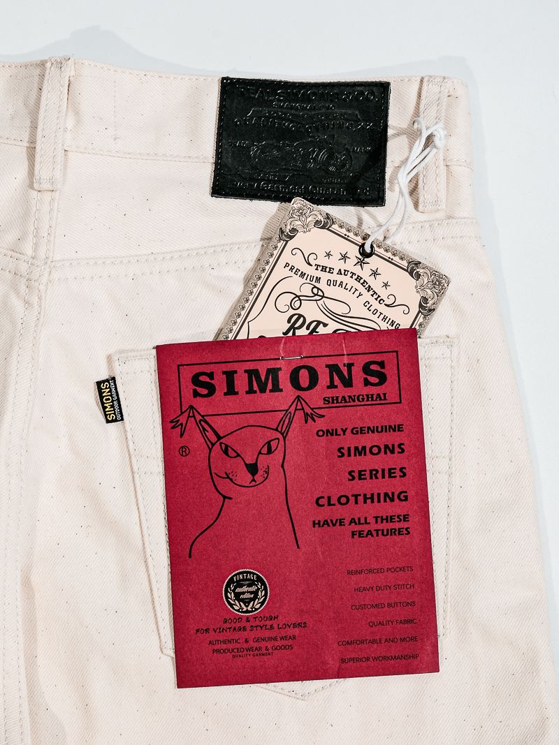 14oz Ecru Selvedge Slim Straight Jeans - Image 6