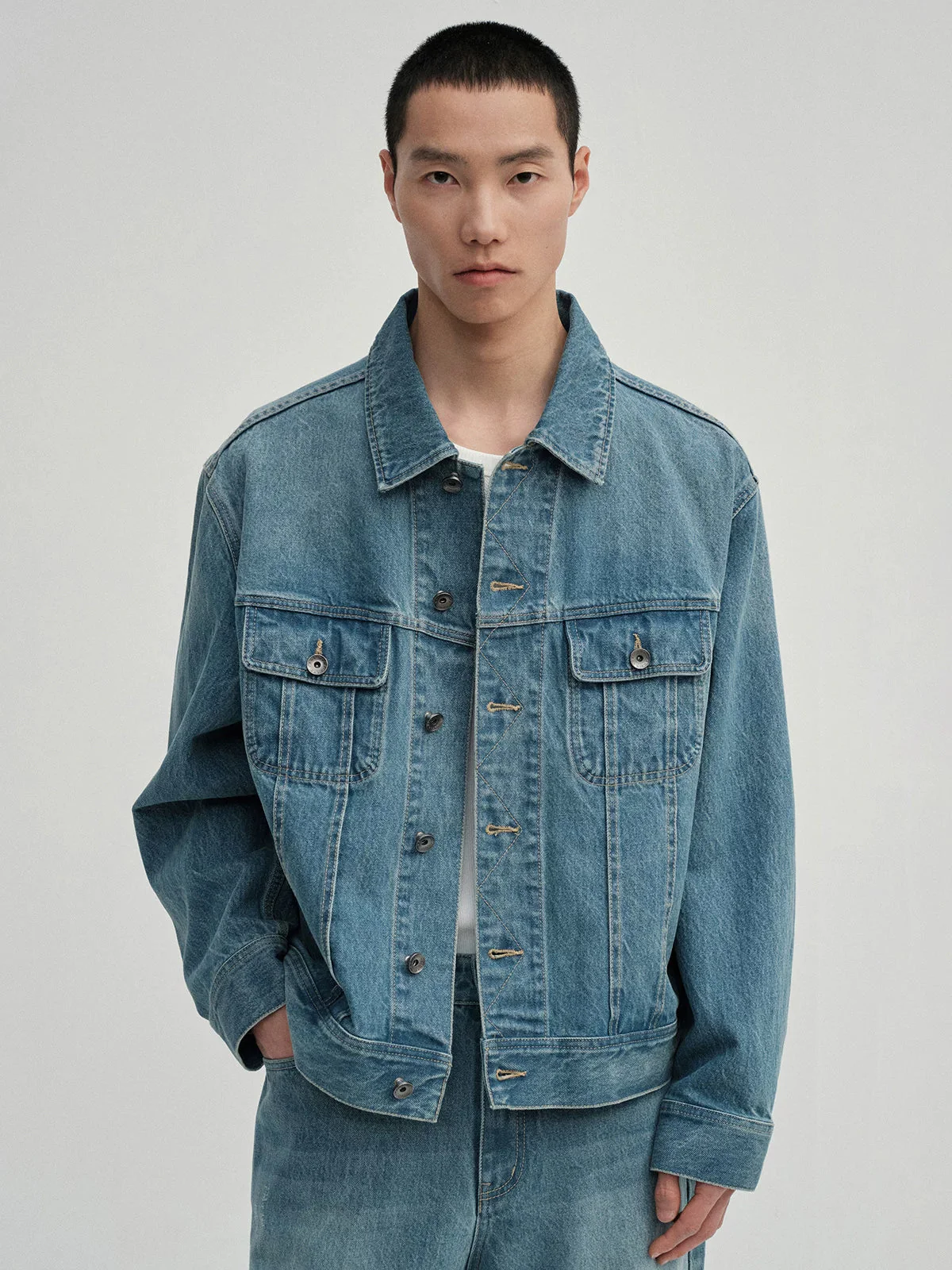 14oz ORTA Denim Cropped Trucker Jacket