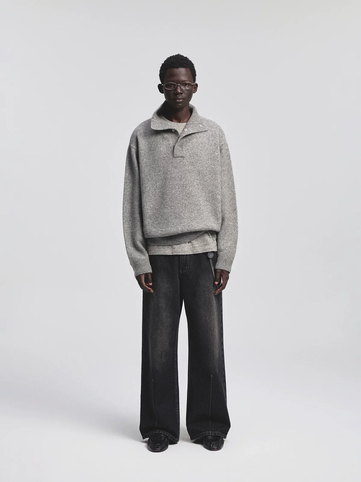 14oz Washed Black Wide-Leg Jeans - Image 2