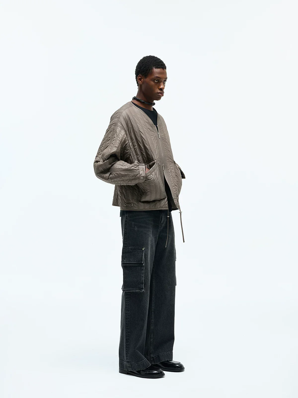 14oz Washed Straight-Leg Denim Cargo Pants - Image 5