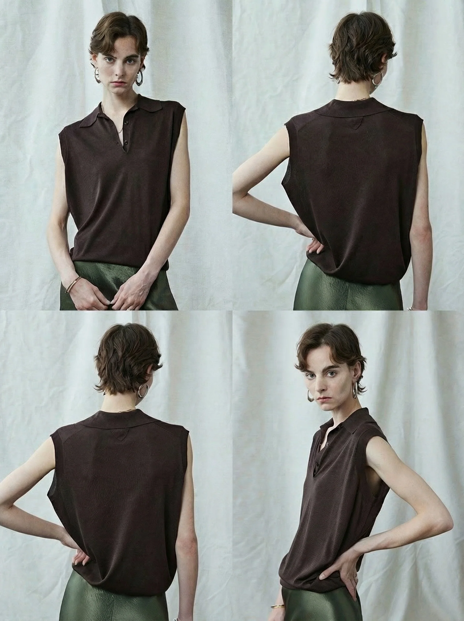 16-Gauge Silk Sleeveless Polo - Image 5