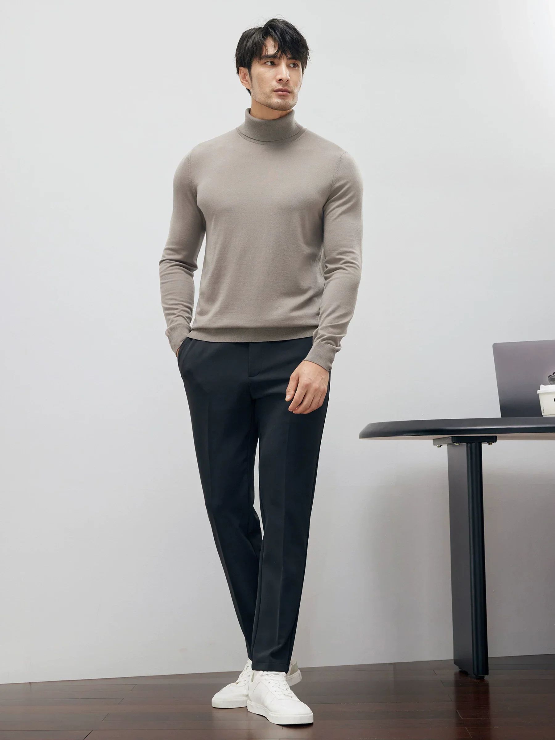 18-Gauge Wool Turtleneck Sweater - Image 4