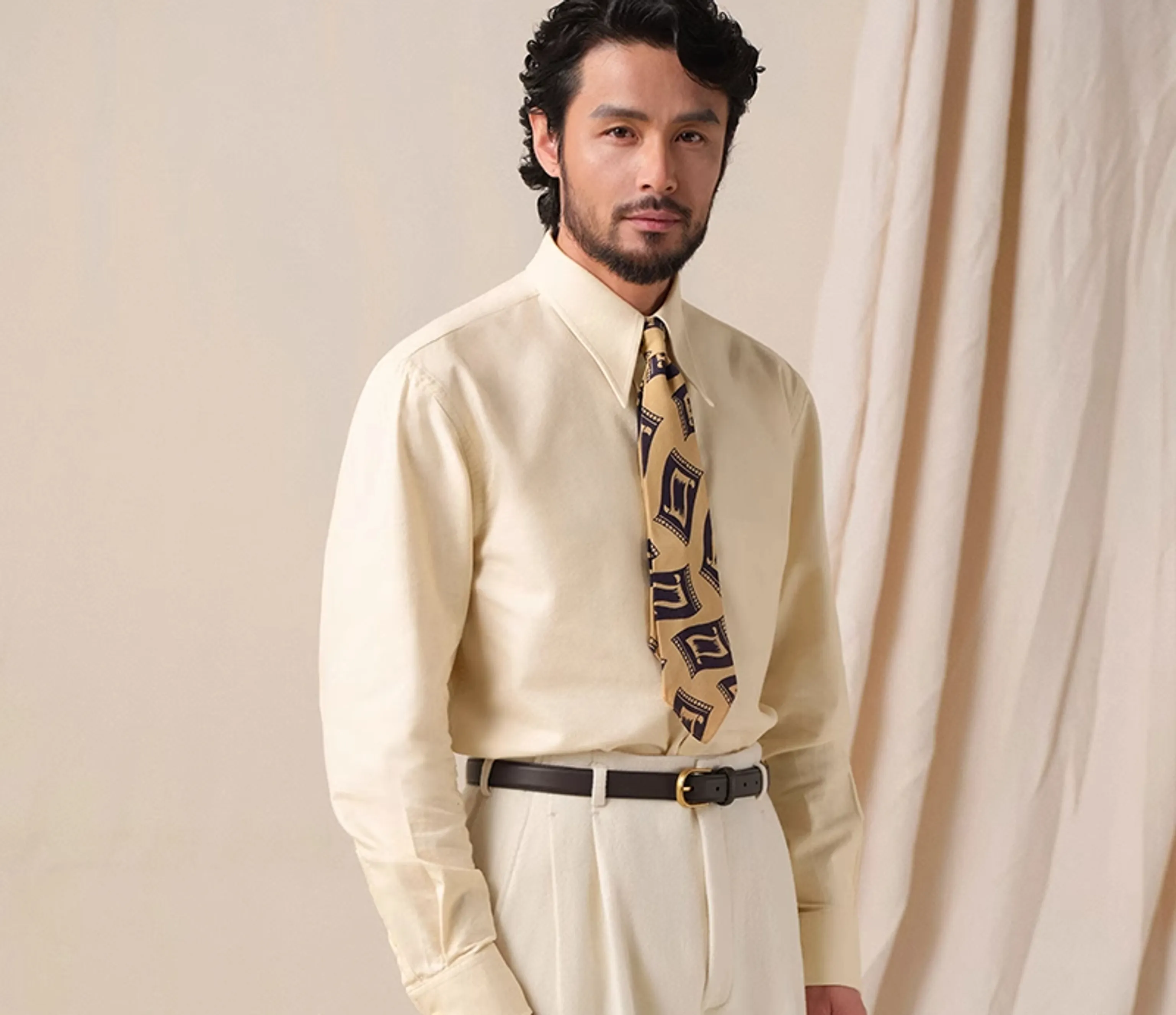 1930s Retro Oxford Long Sleeve Shirt - Image 5
