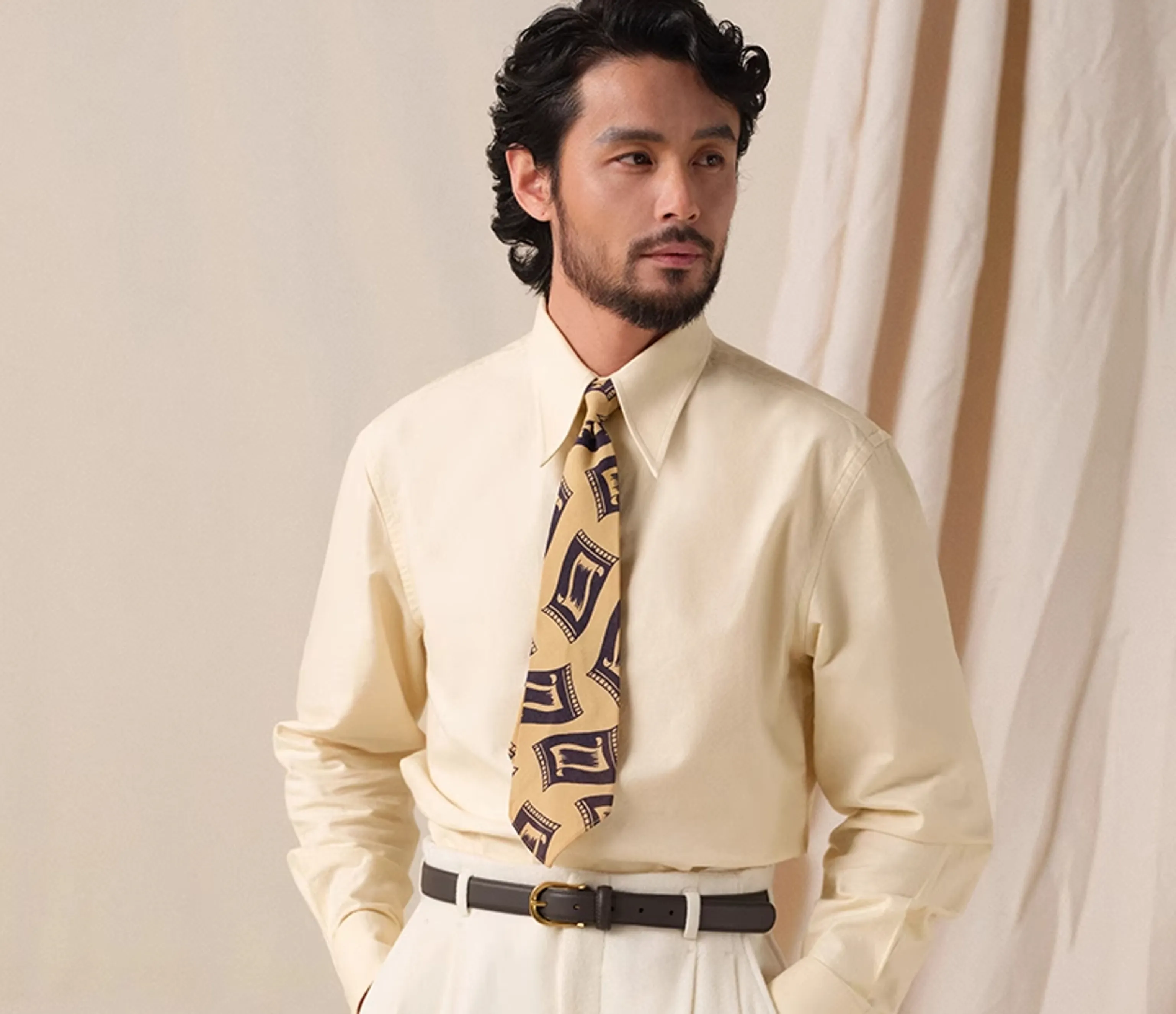 1930s Retro Oxford Long Sleeve Shirt - Image 6