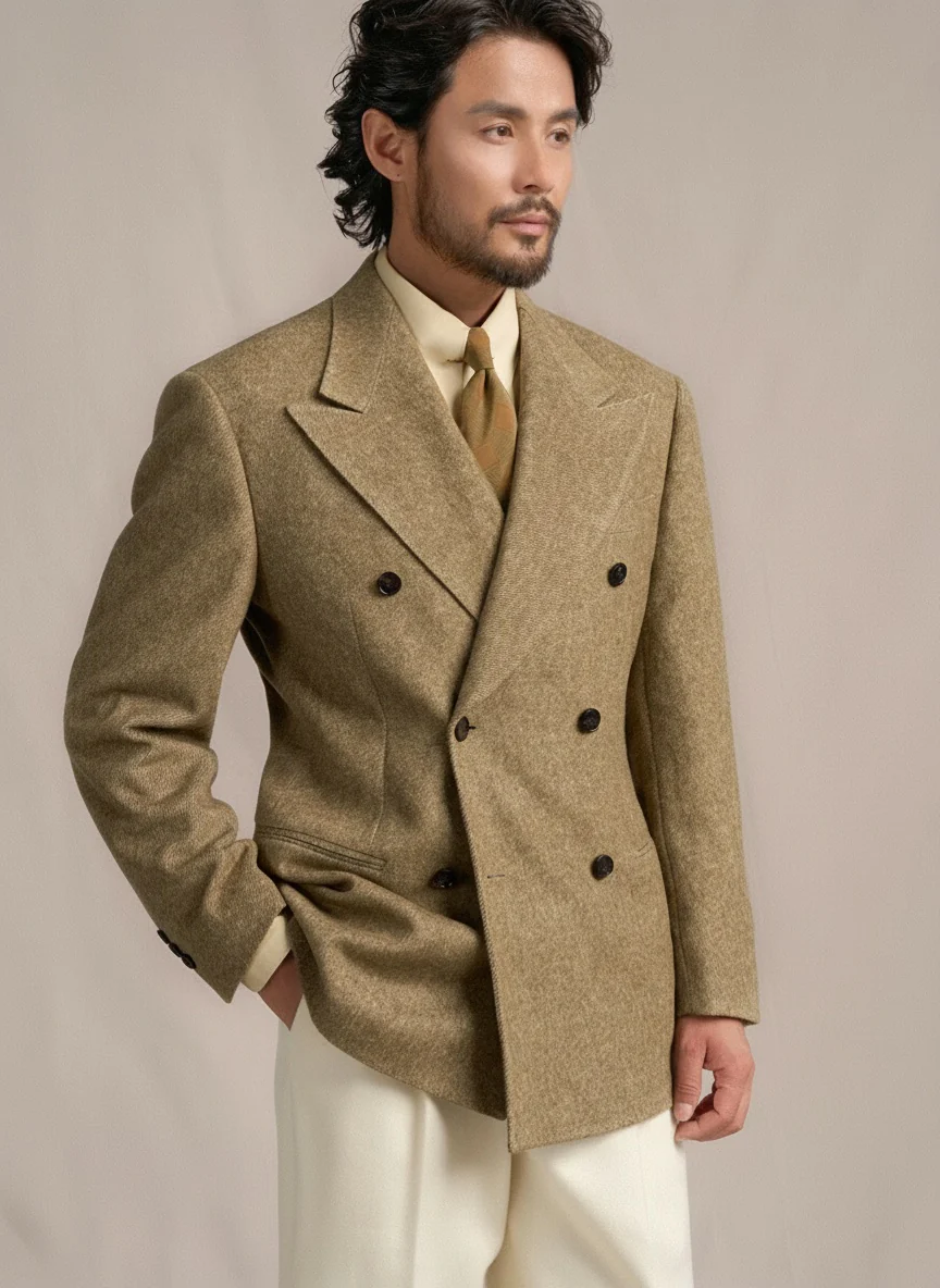 1930s Wool Twill Double-Breasted Blazer - Image 3