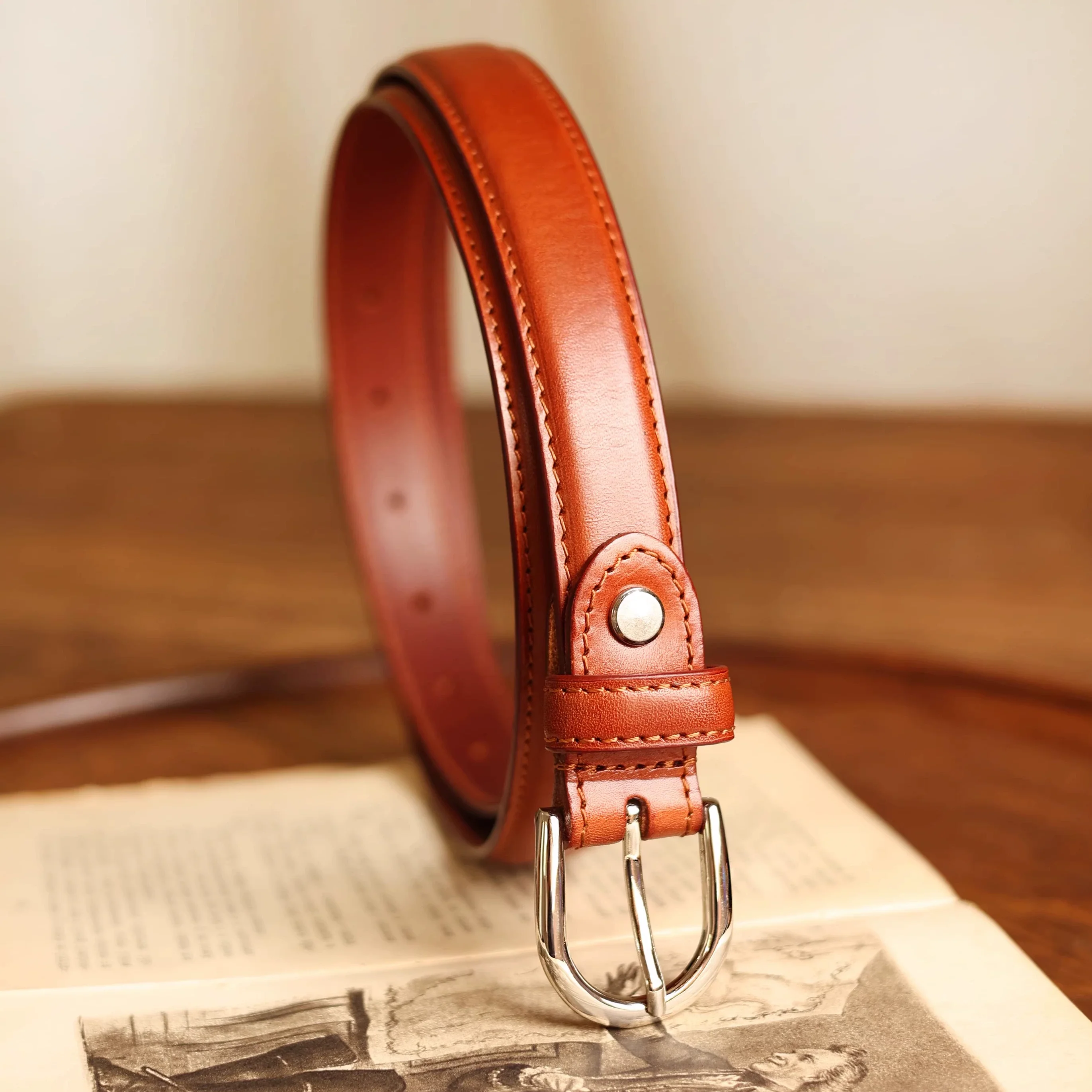 2.4 cm Cowhide Round-Buckle Belt - Image 18