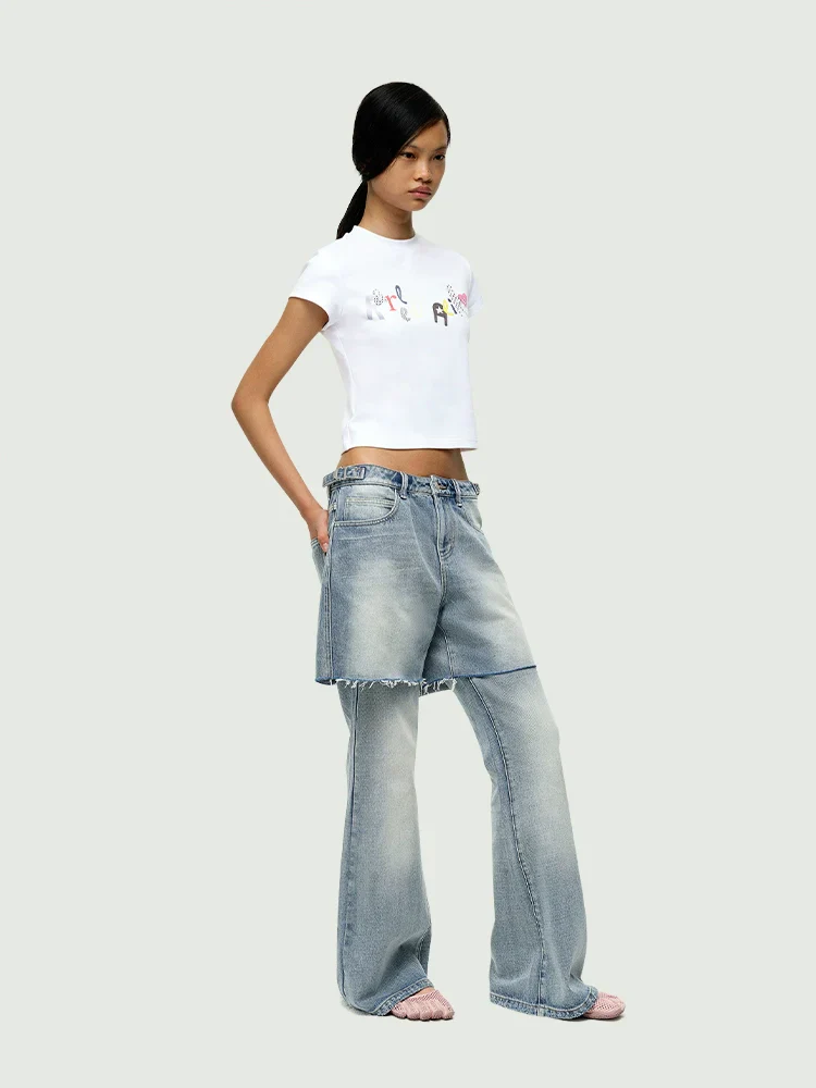 2-in-1 Detachable Flare Jeans - Image 3