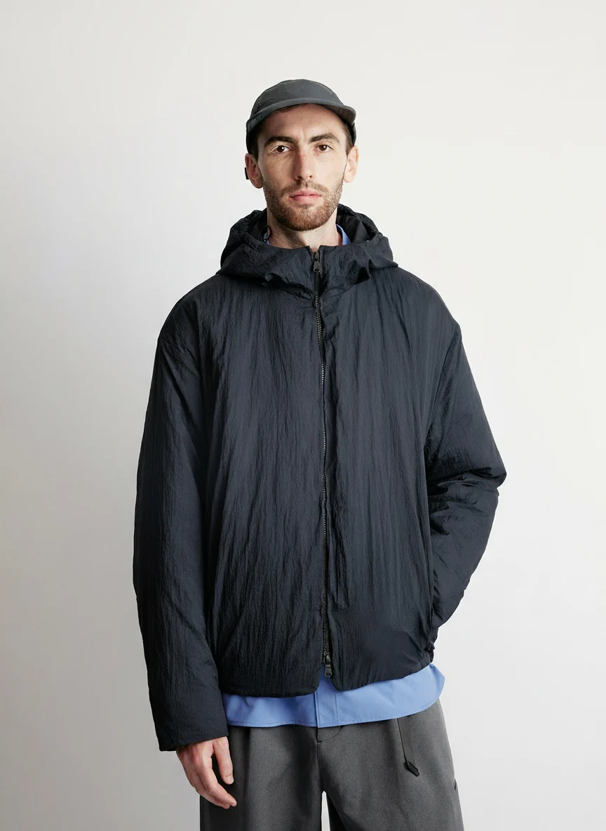 20D Crinkled Nylon Hooded Puffer Jacket - Image 7