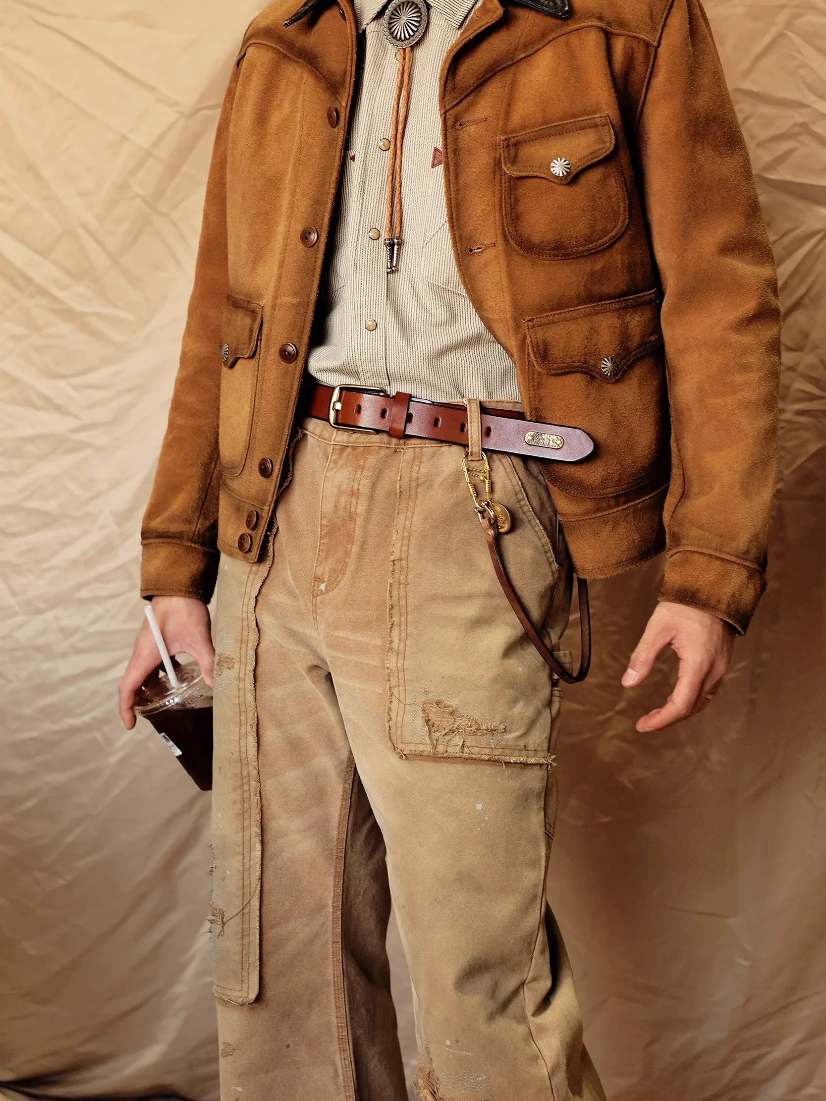 3.5 cm Italian Vegetable-Tanned Leather Belt - Image 2