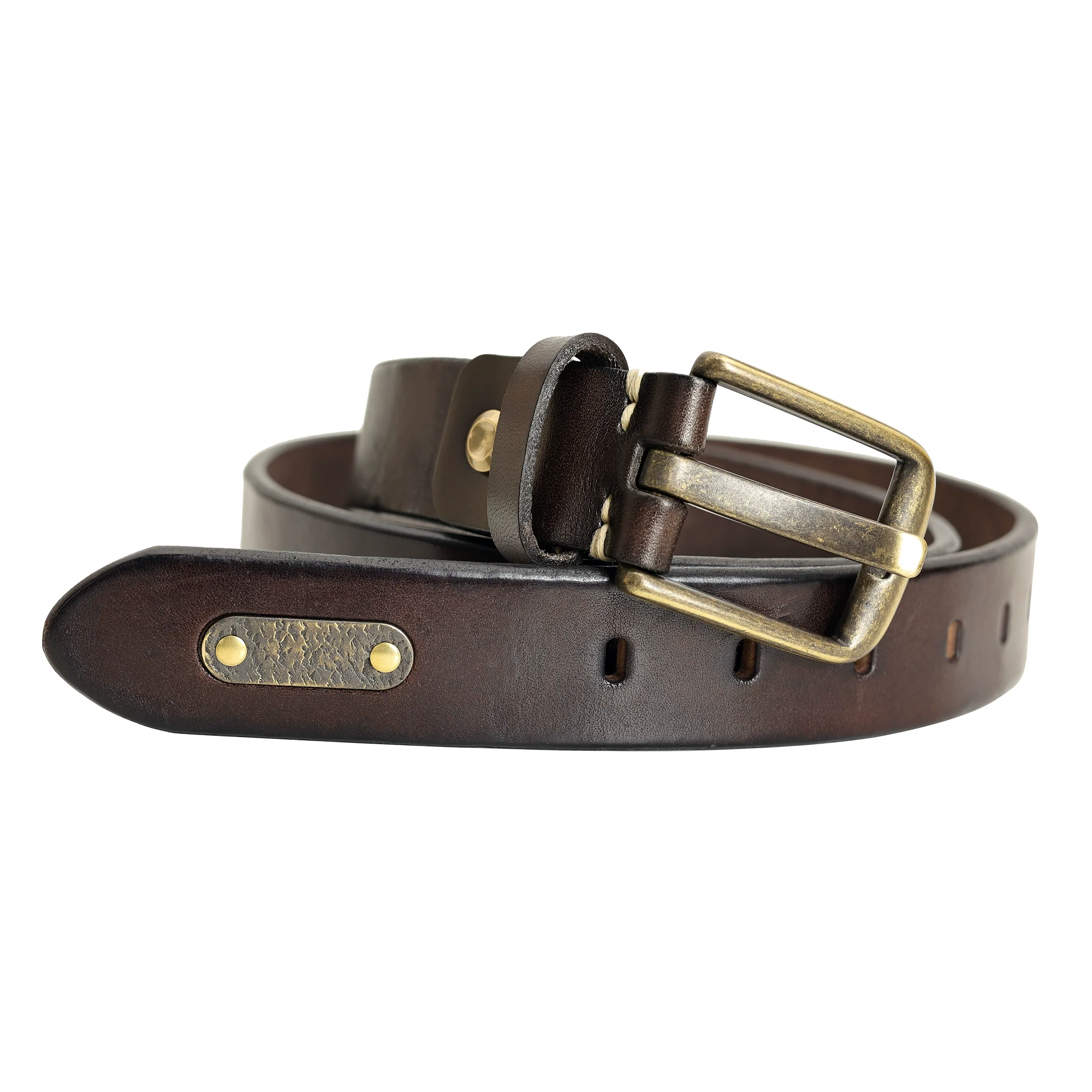 3.5 cm Italian Vegetable-Tanned Leather Belt - Image 9