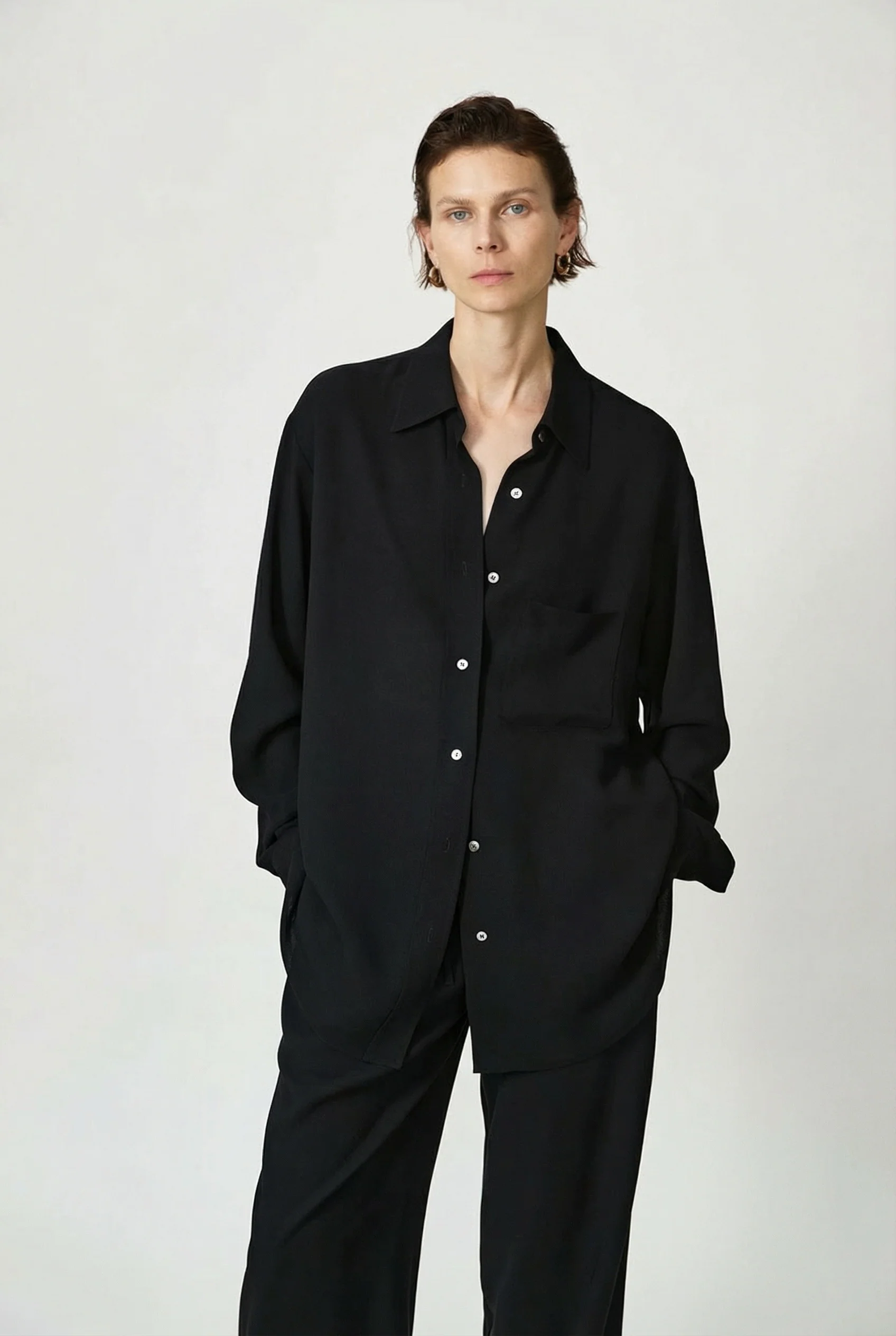 38mm Heavyweight Mulberry Silk Long Shirt - Image 6