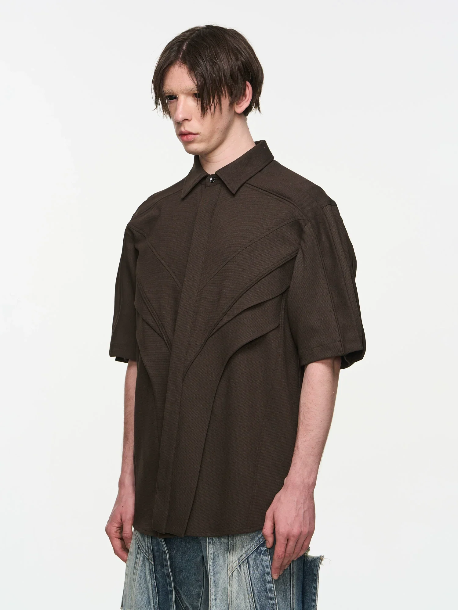 3D Panel Short-Sleeve Shirt