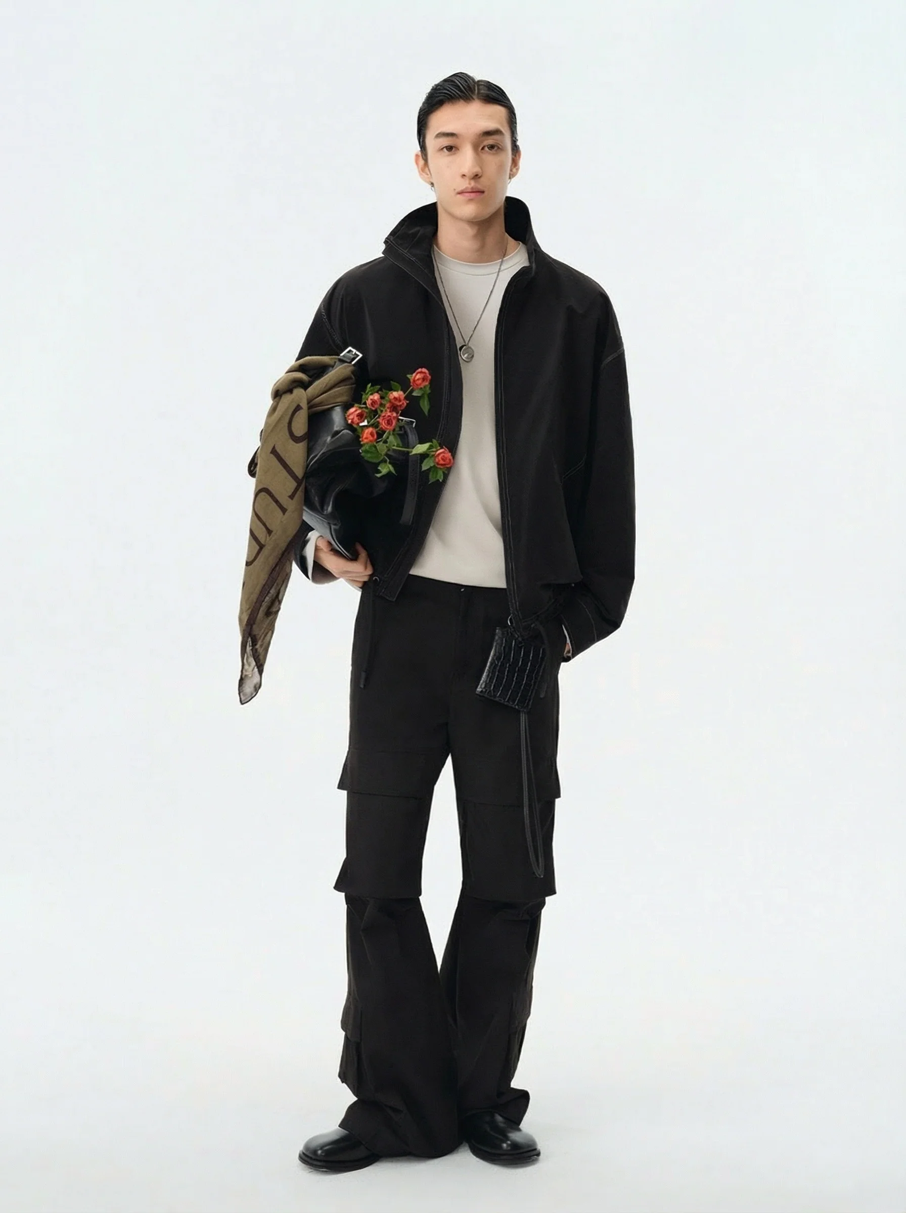 3D Pocket Wide-Leg Cargo Pants - Image 5