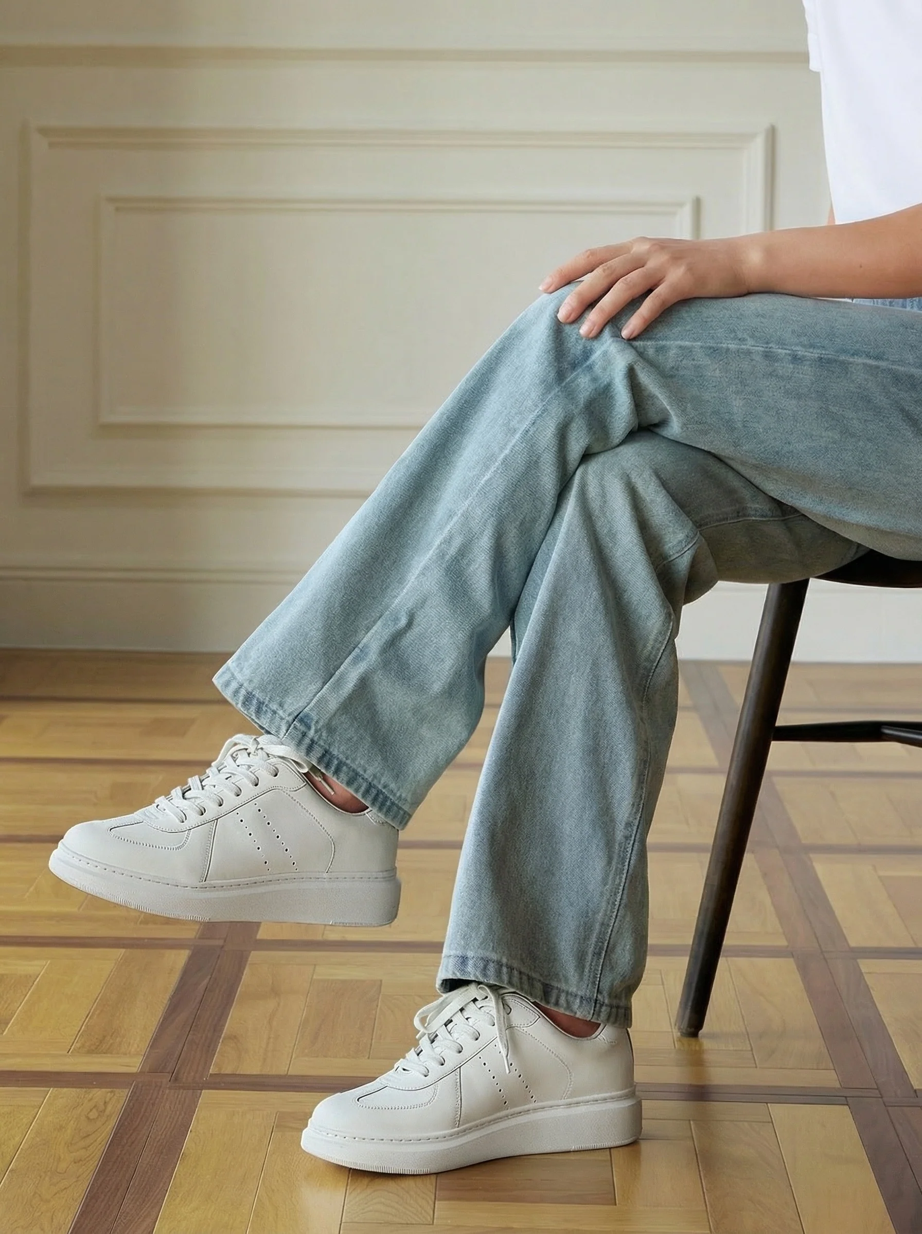 4.5cm Lift Calf Leather Sneaker - Image 3