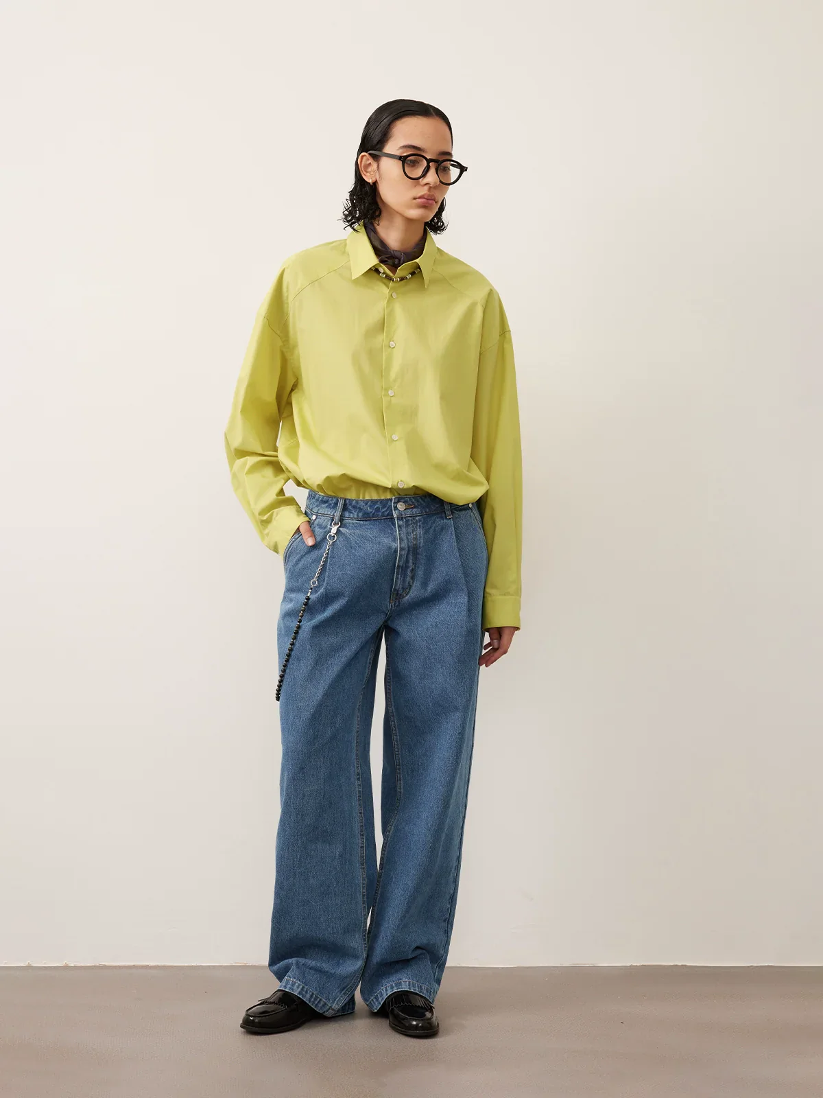 500 Cotton Pleated Denim Trousers - Image 2