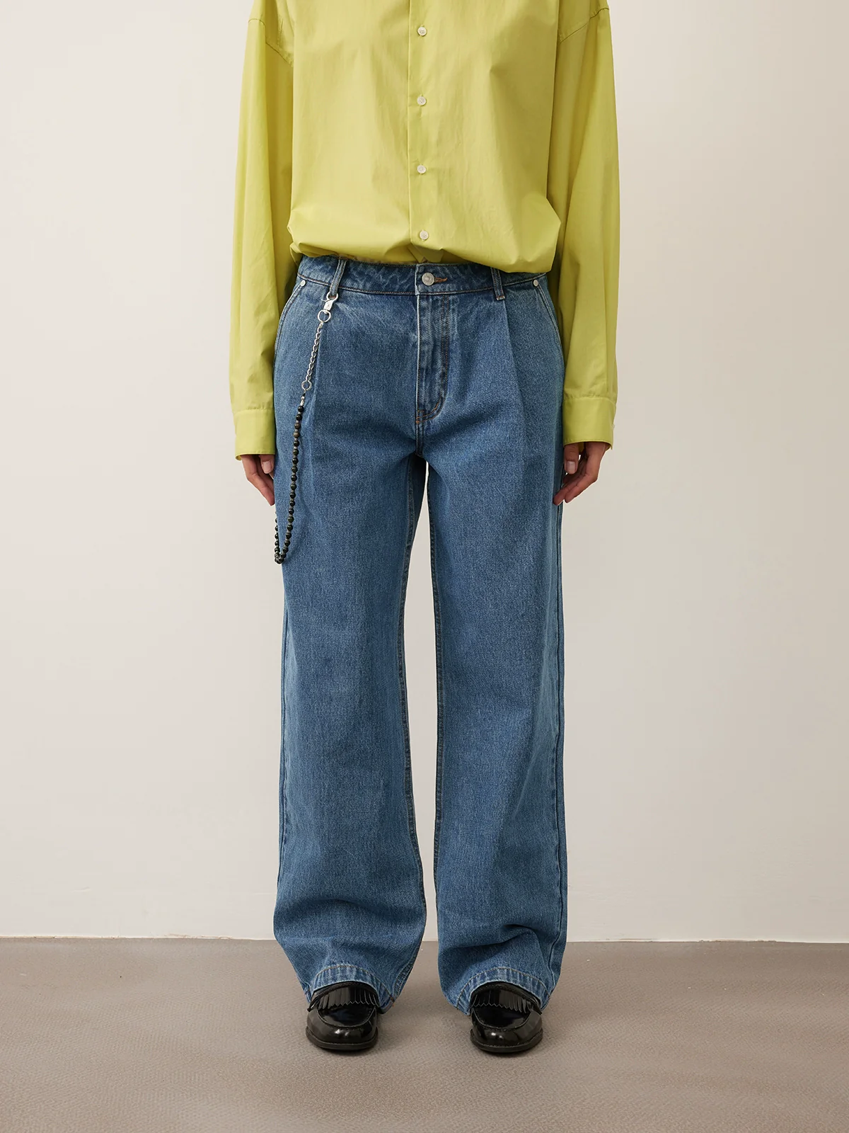 500 Cotton Pleated Denim Trousers - Image 6