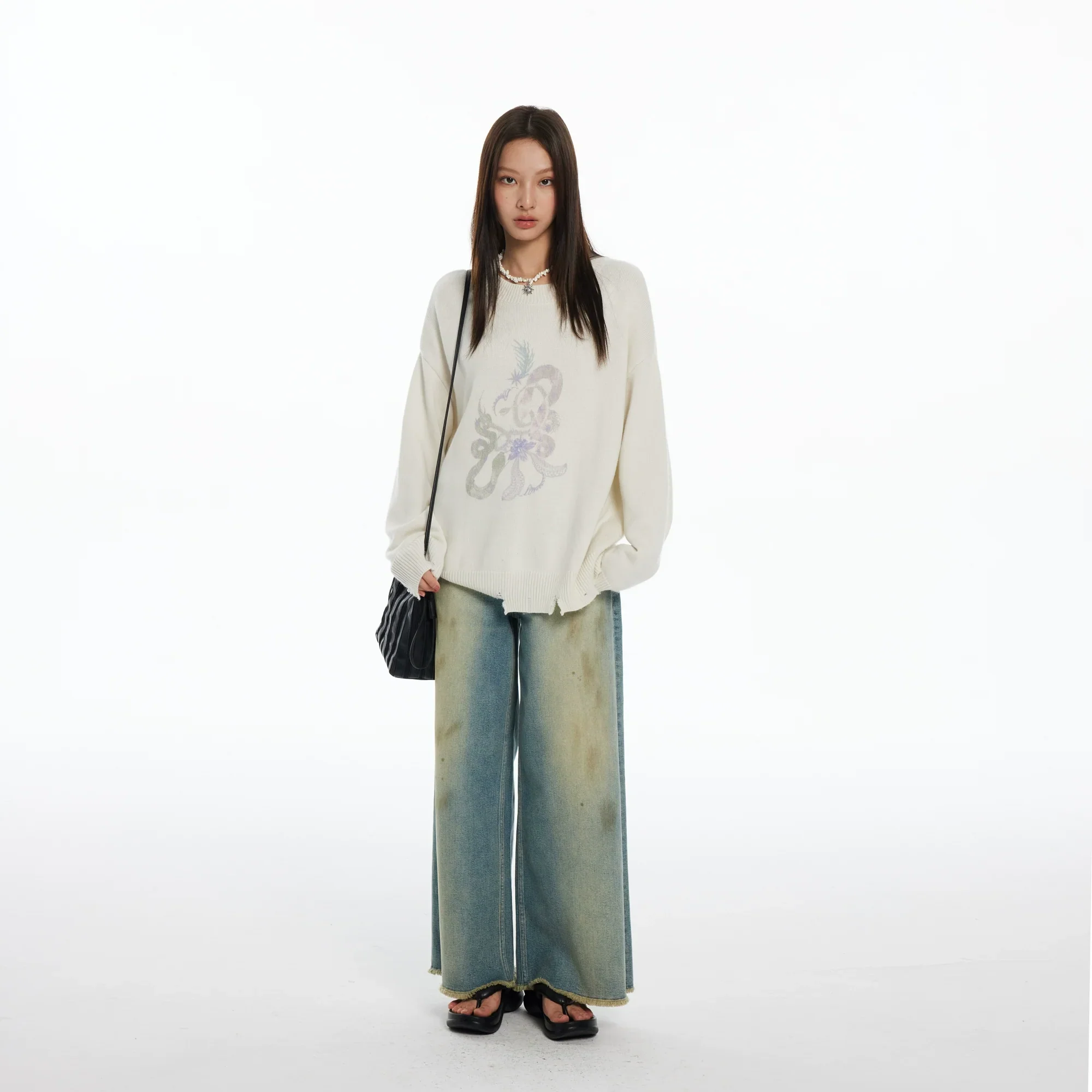 Abstract Knit Sweater - Image 5