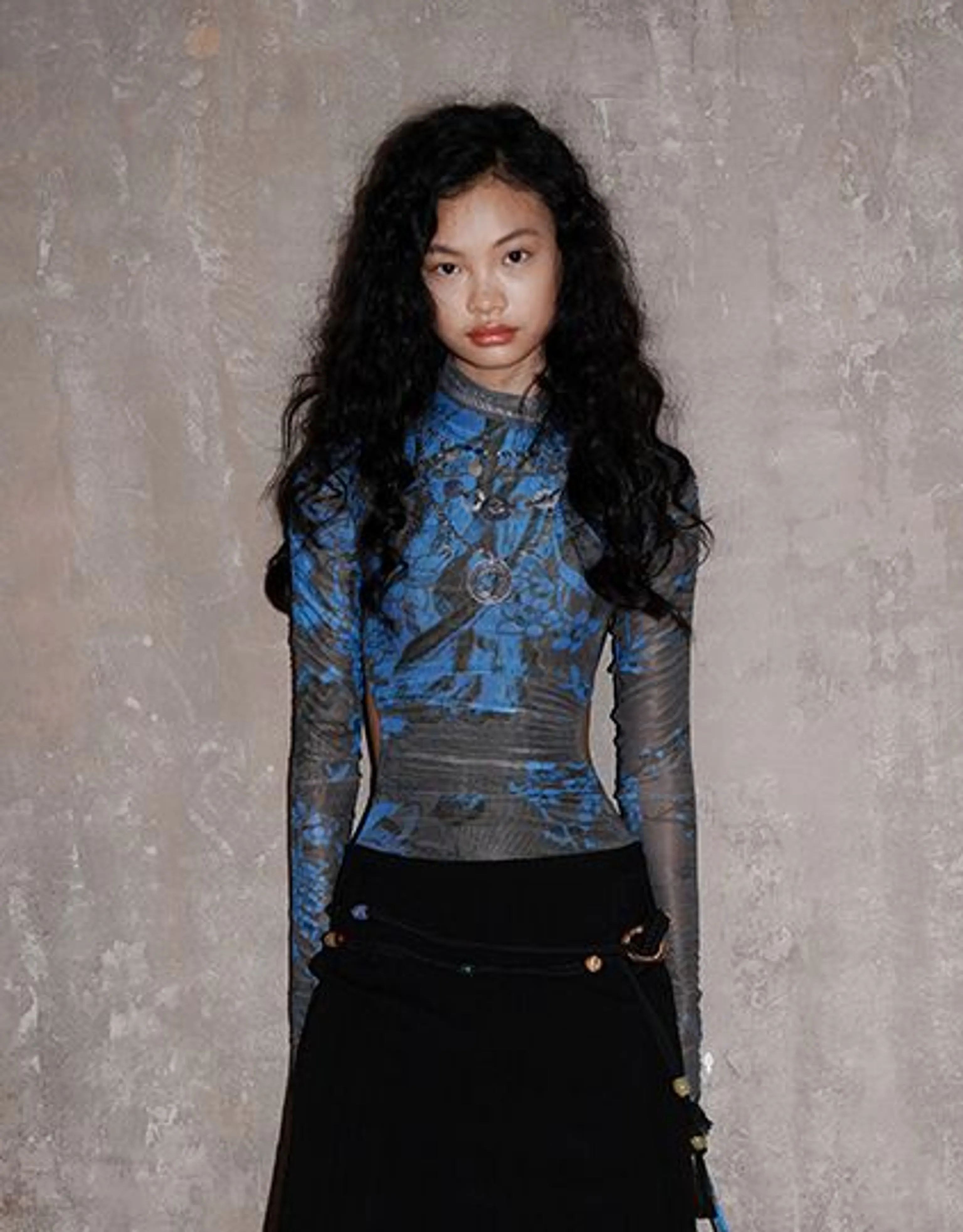 Abstract Mesh Top & Maxi Skirt Set - Image 5