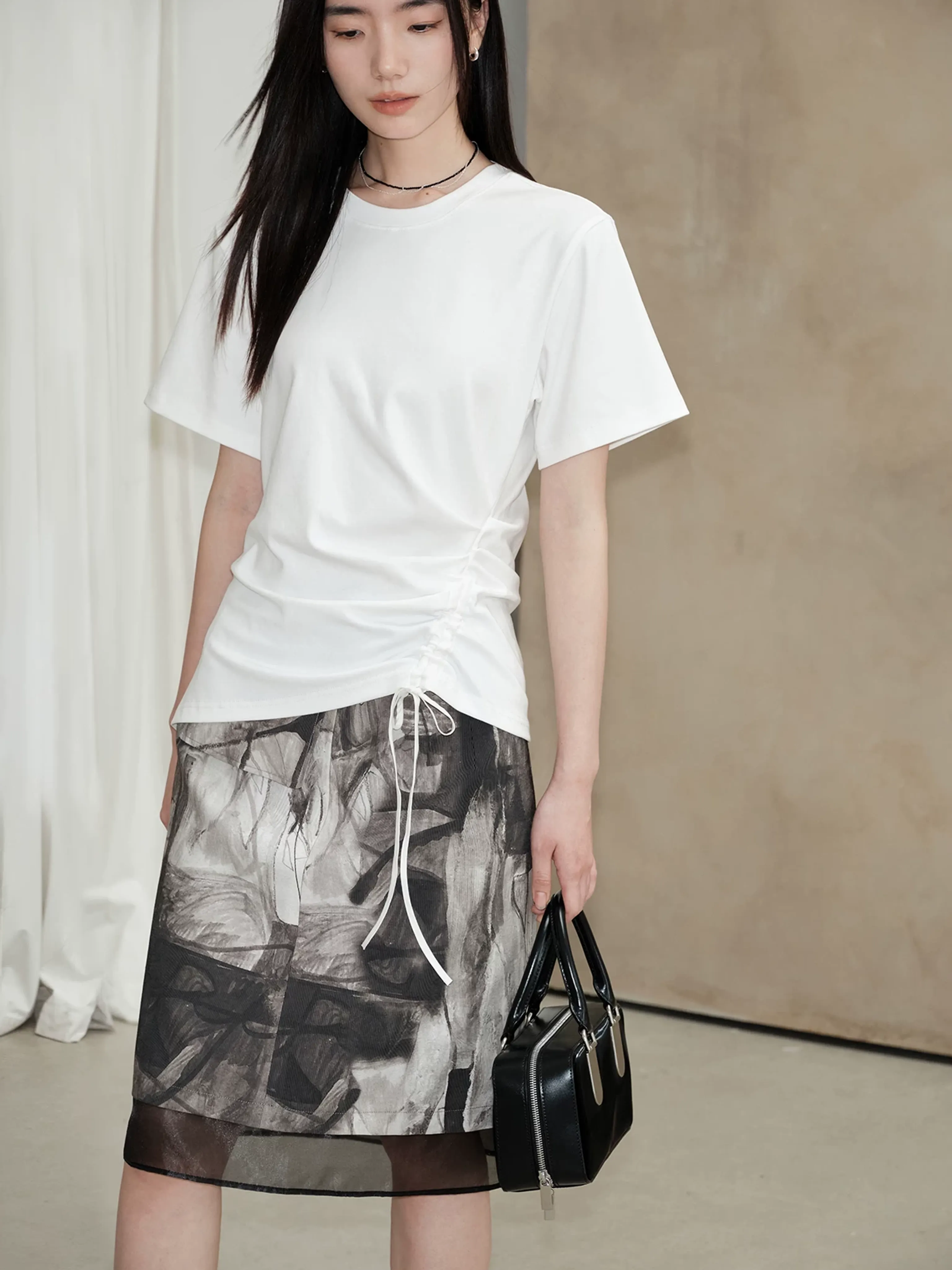 Abstract Patterned Midi Skirt