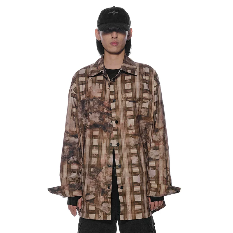 Abstract Plaid Check Shirt