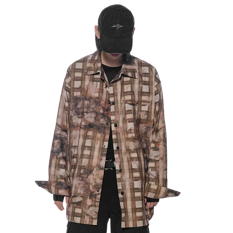 Abstract Plaid Check Shirt - Image 3