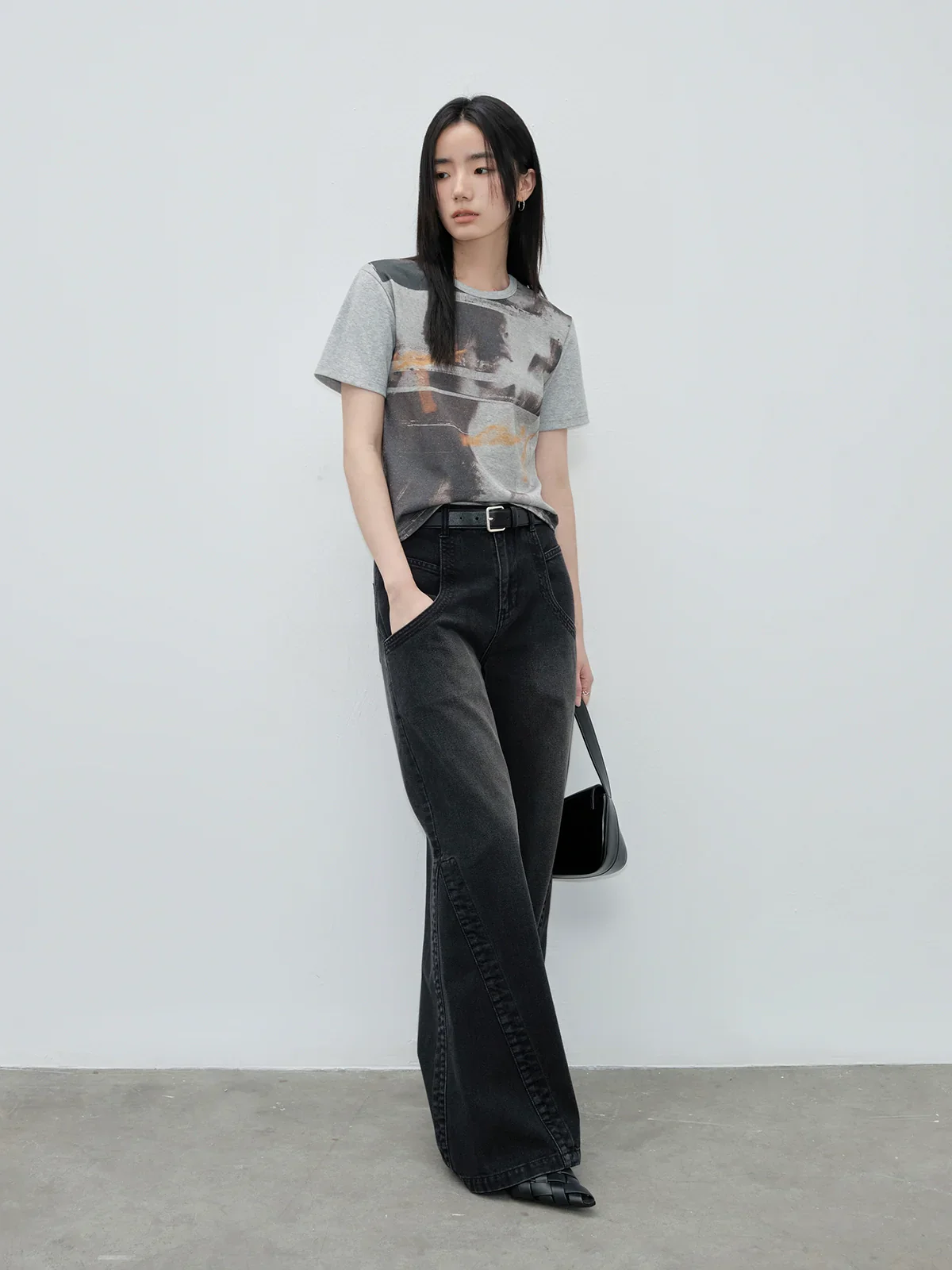 Abstract Print Crewneck Tee - Image 2