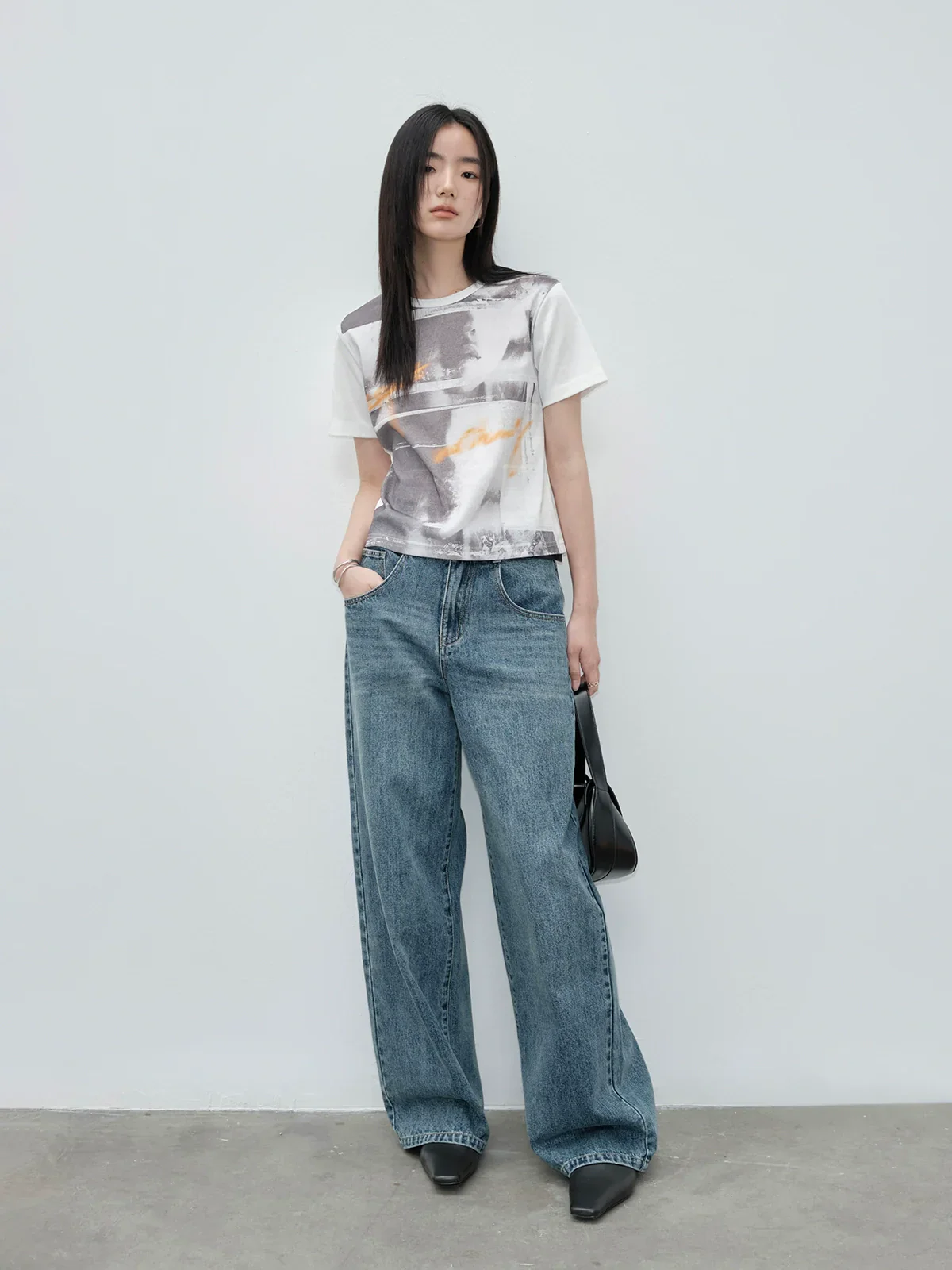 Abstract Print Crewneck Tee - Image 3