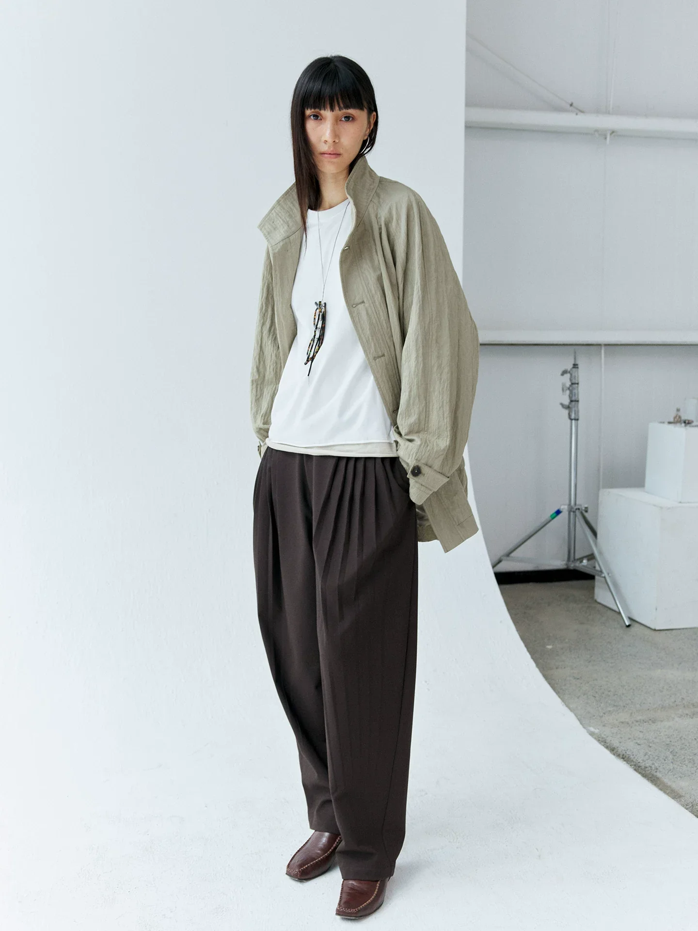 Accordion Pleat Wool Trousers - Image 5