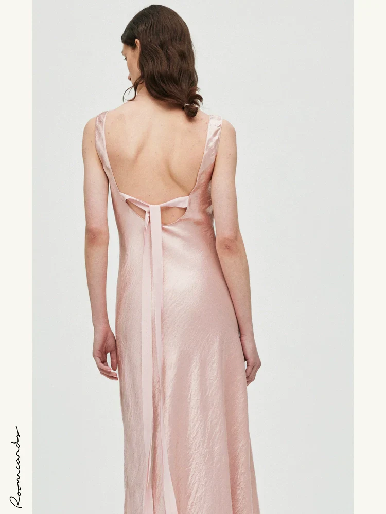 Acetate Backless Slip Dress - Image 3