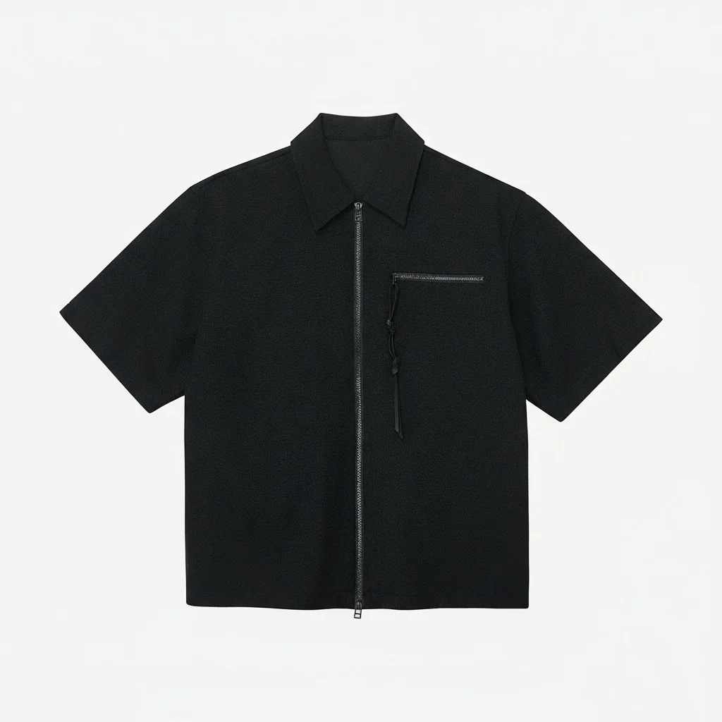 Acetate Bouclé Zip Shirt & Shorts Set - Image 8