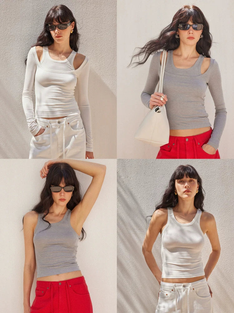 Acetate Modal Layered U-Neck Set
