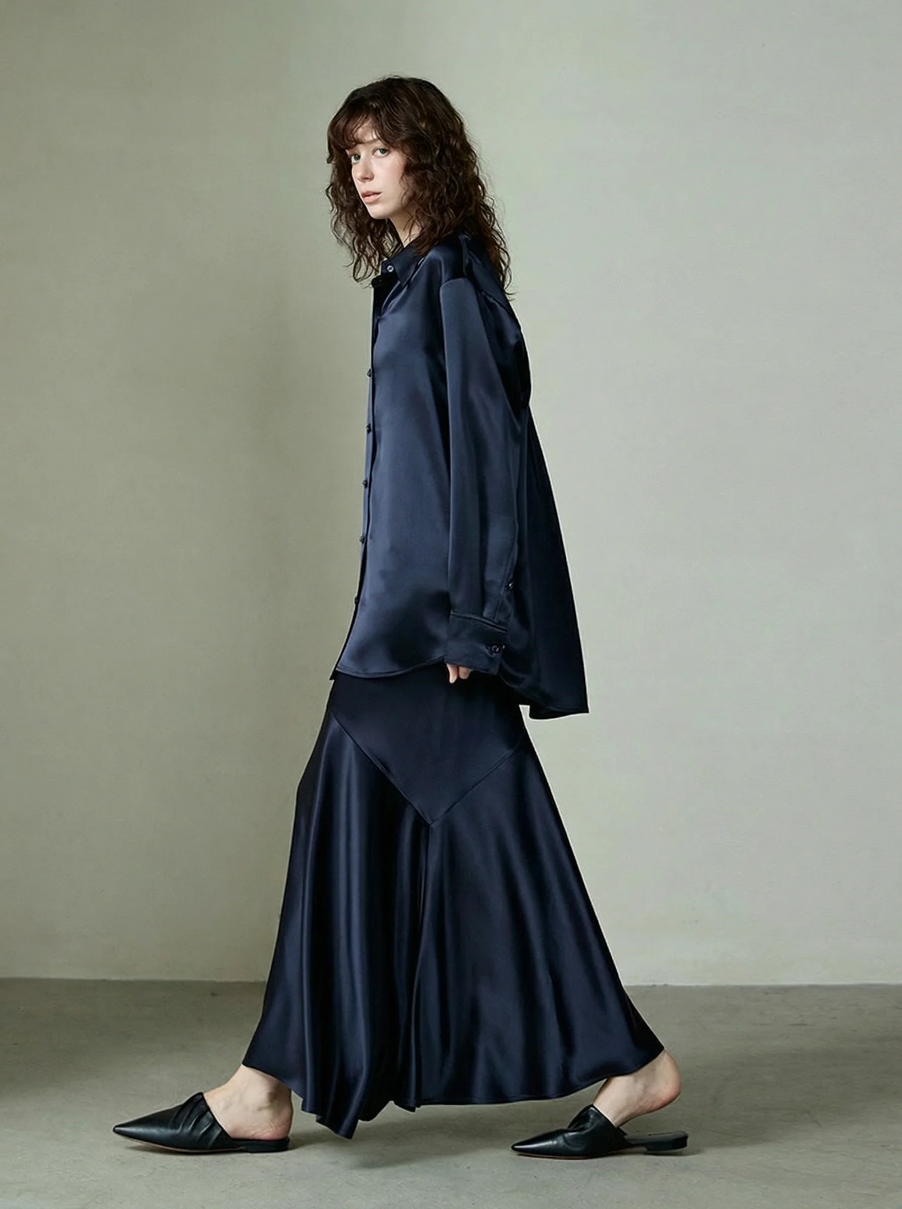Acetate Satin Mermaid Maxi Skirt - Image 5