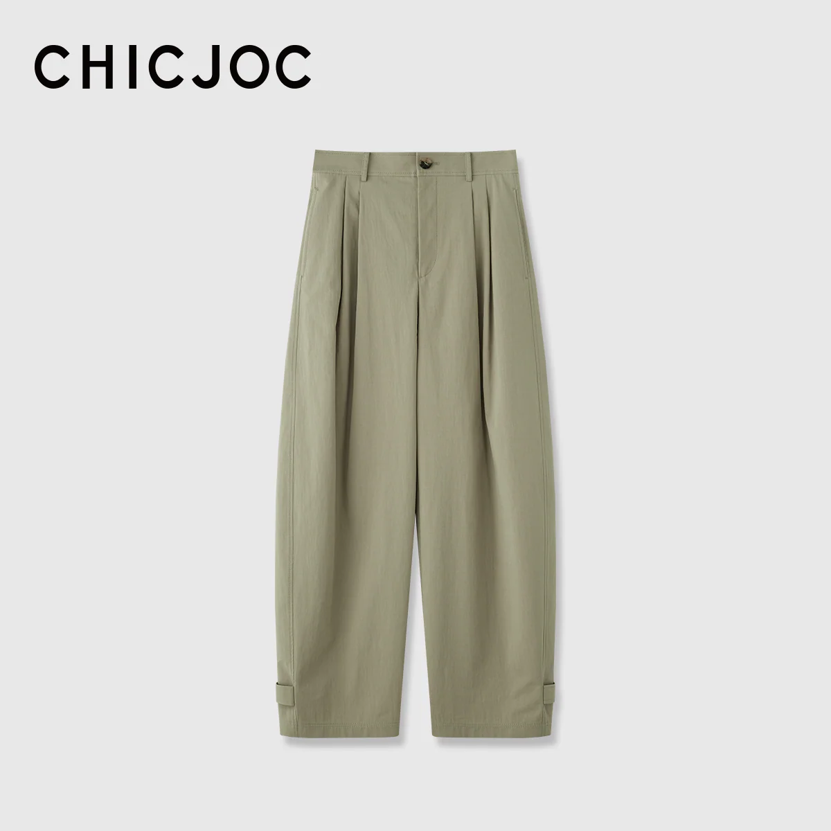 Adjustable Pleated Wide-Leg Trousers - Image 6