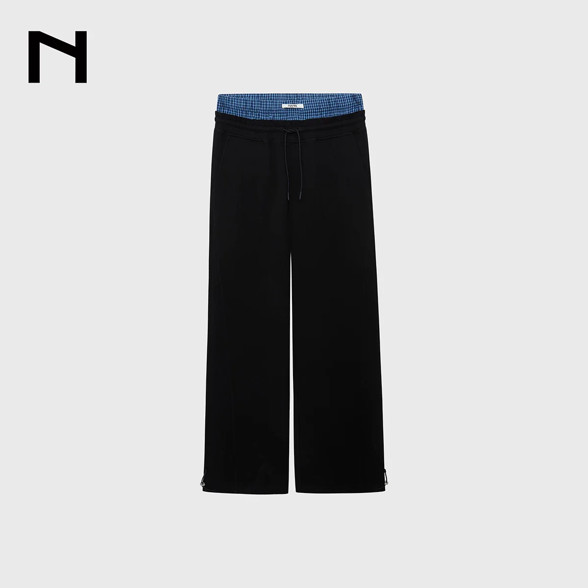Air-Layer Check Waistband Wide-Leg Sweatpants - Image 7
