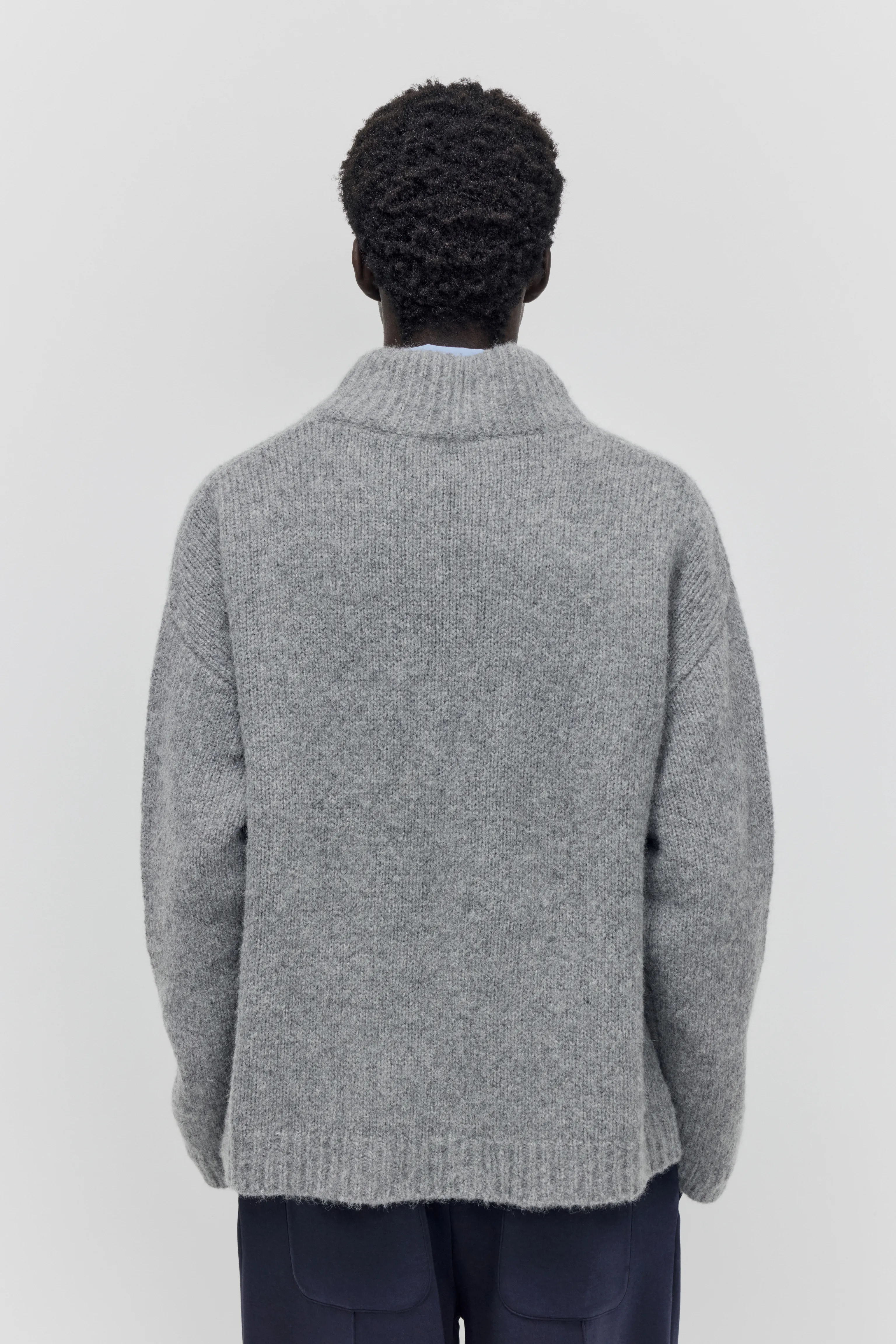 Alpaca Blend Stand-Collar Zip Cardigan - Image 5