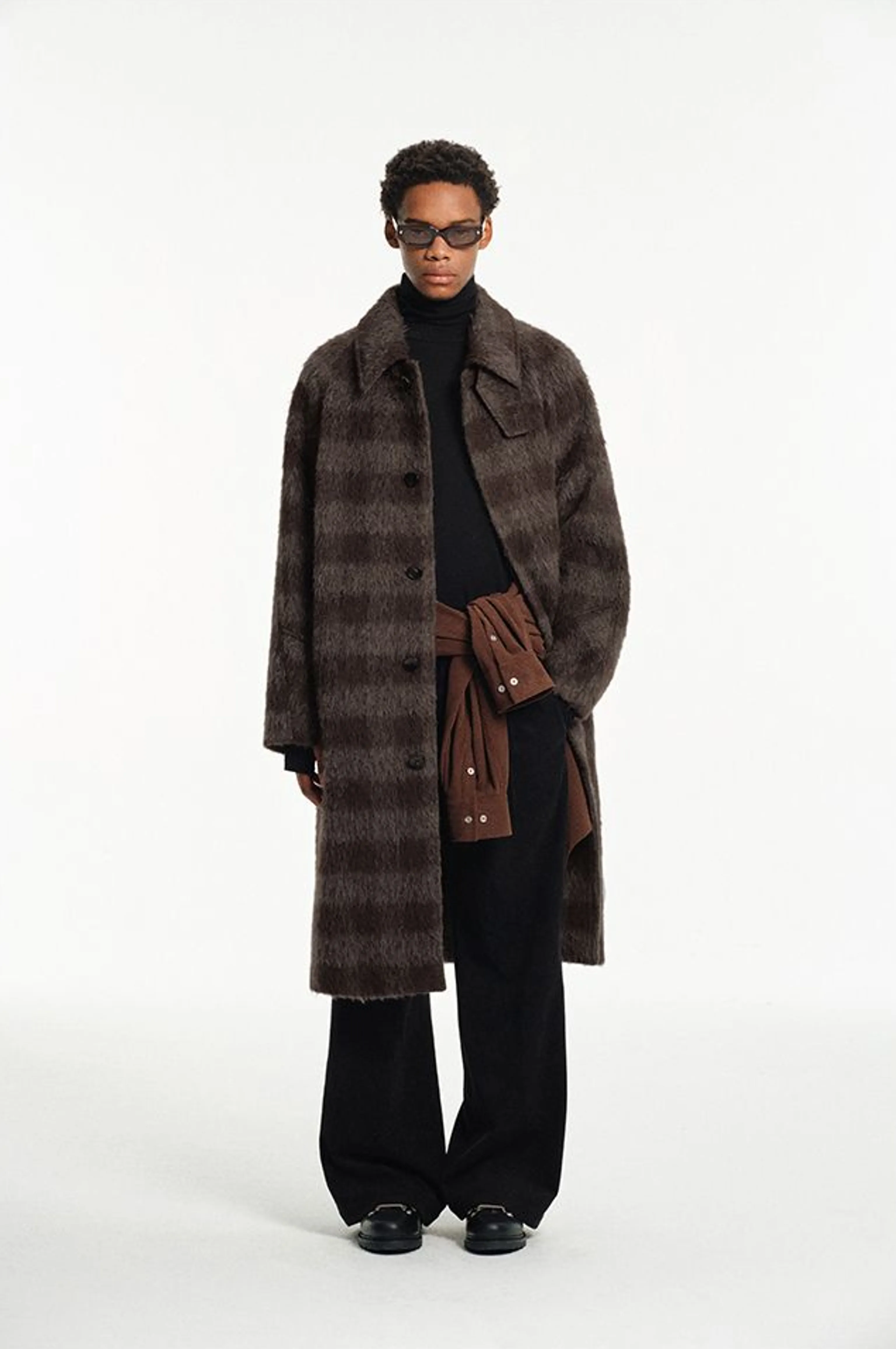 Alpaca Mohair Plaid Coat - Image 4
