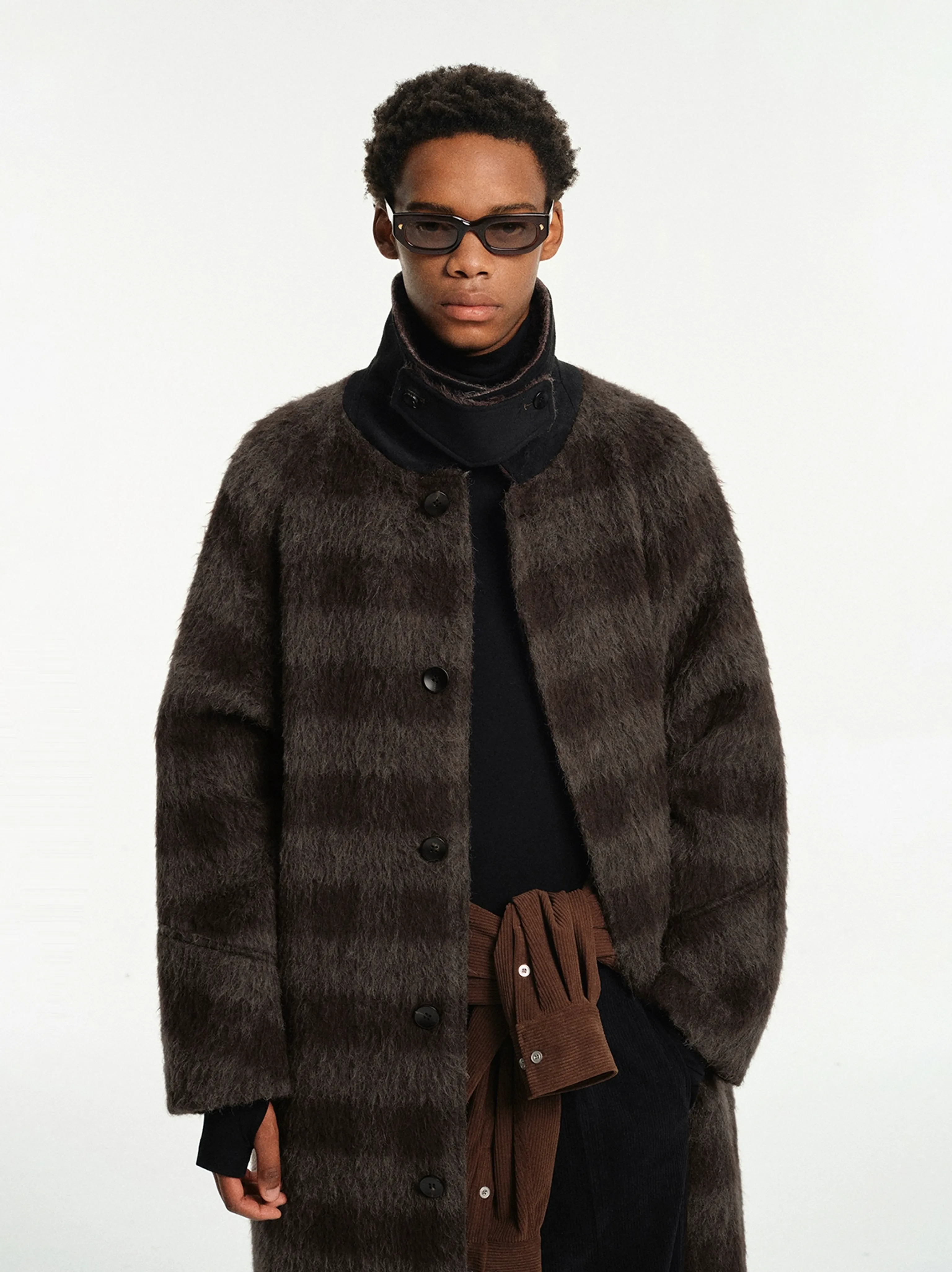 Alpaca Mohair Plaid Coat - Image 7