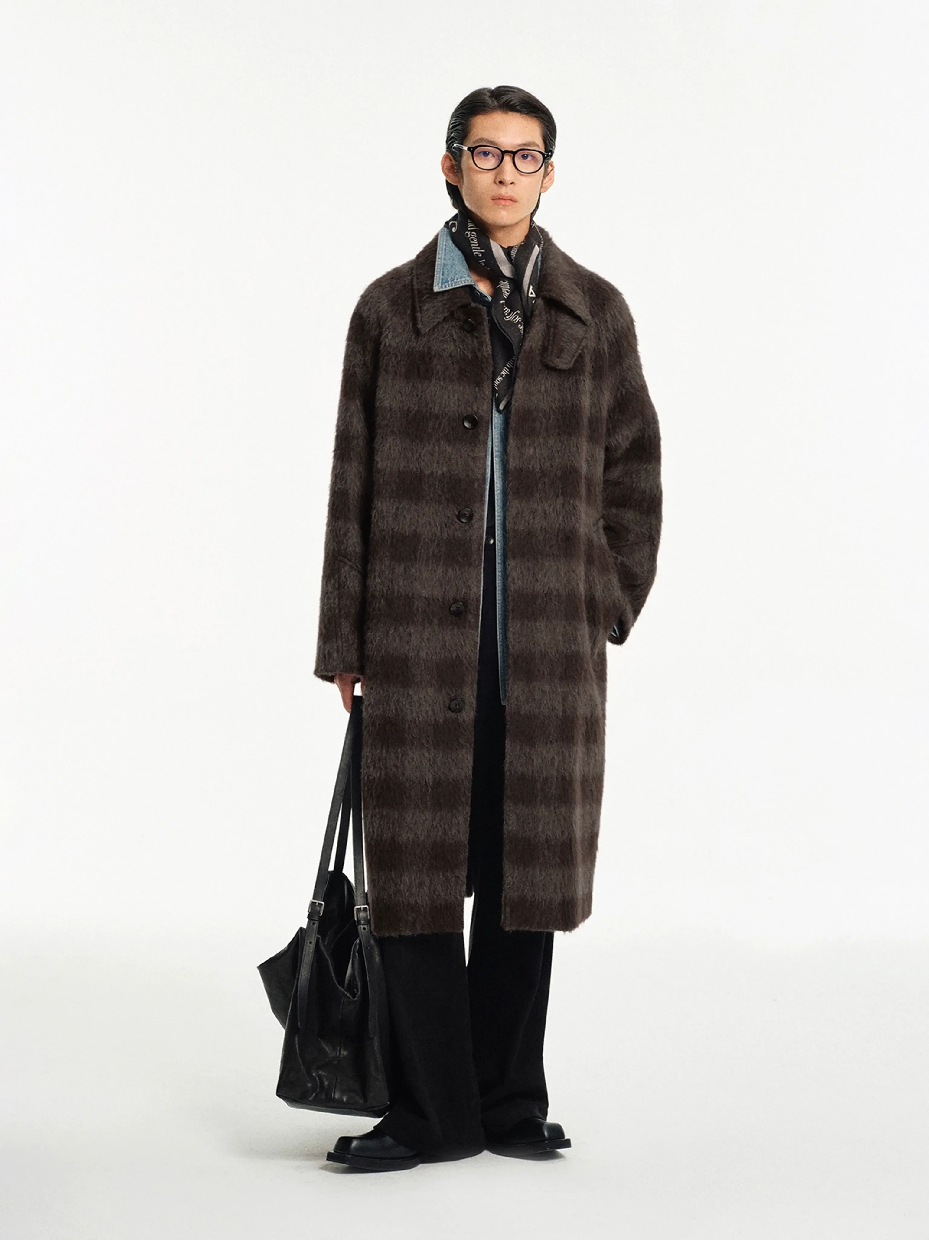 Alpaca Mohair Plaid Coat - Image 9
