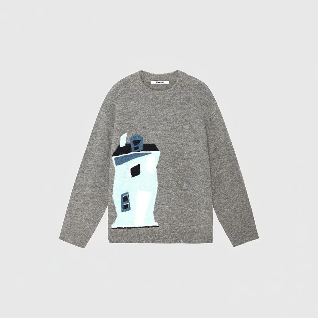 Alpaca Wool House Intarsia Crewneck - Image 6