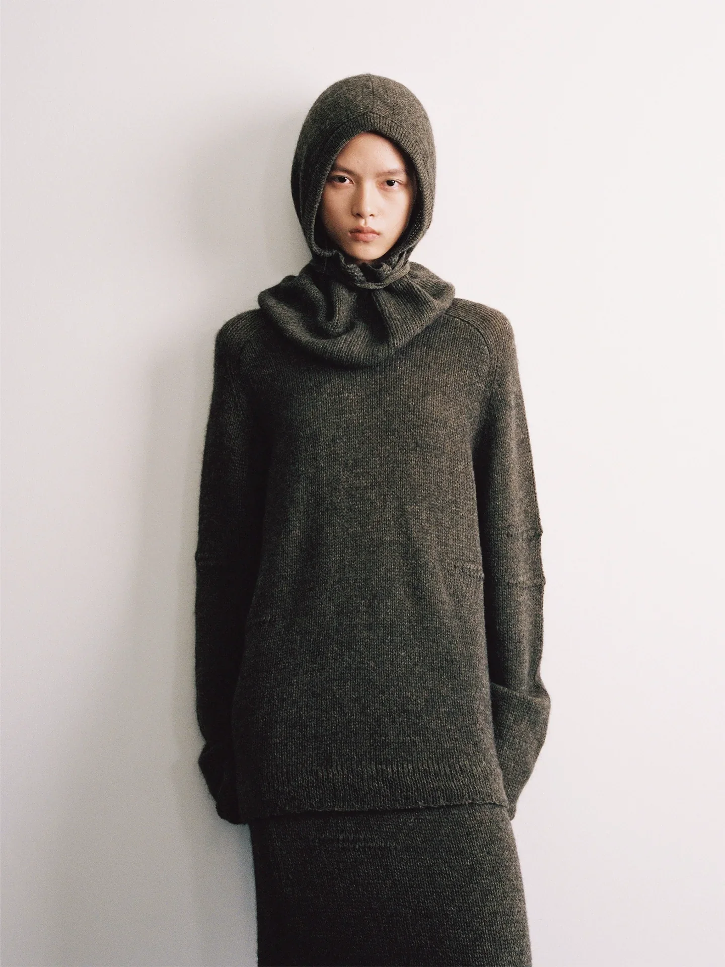 Alpaca Yak Knit Hooded Neck Warmer - Image 3